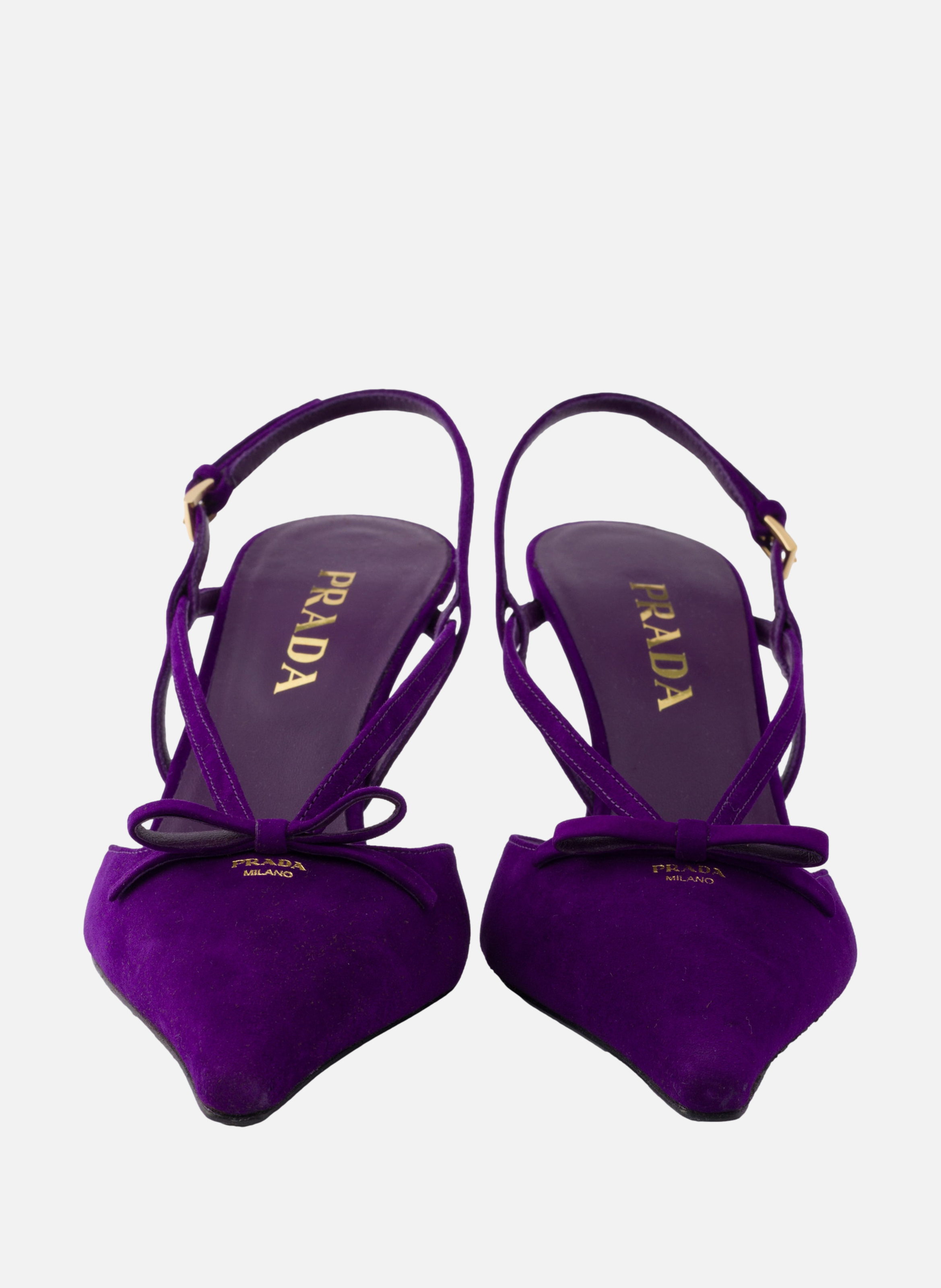 Escarpins à bride arrière en veau velours PRADA Violet