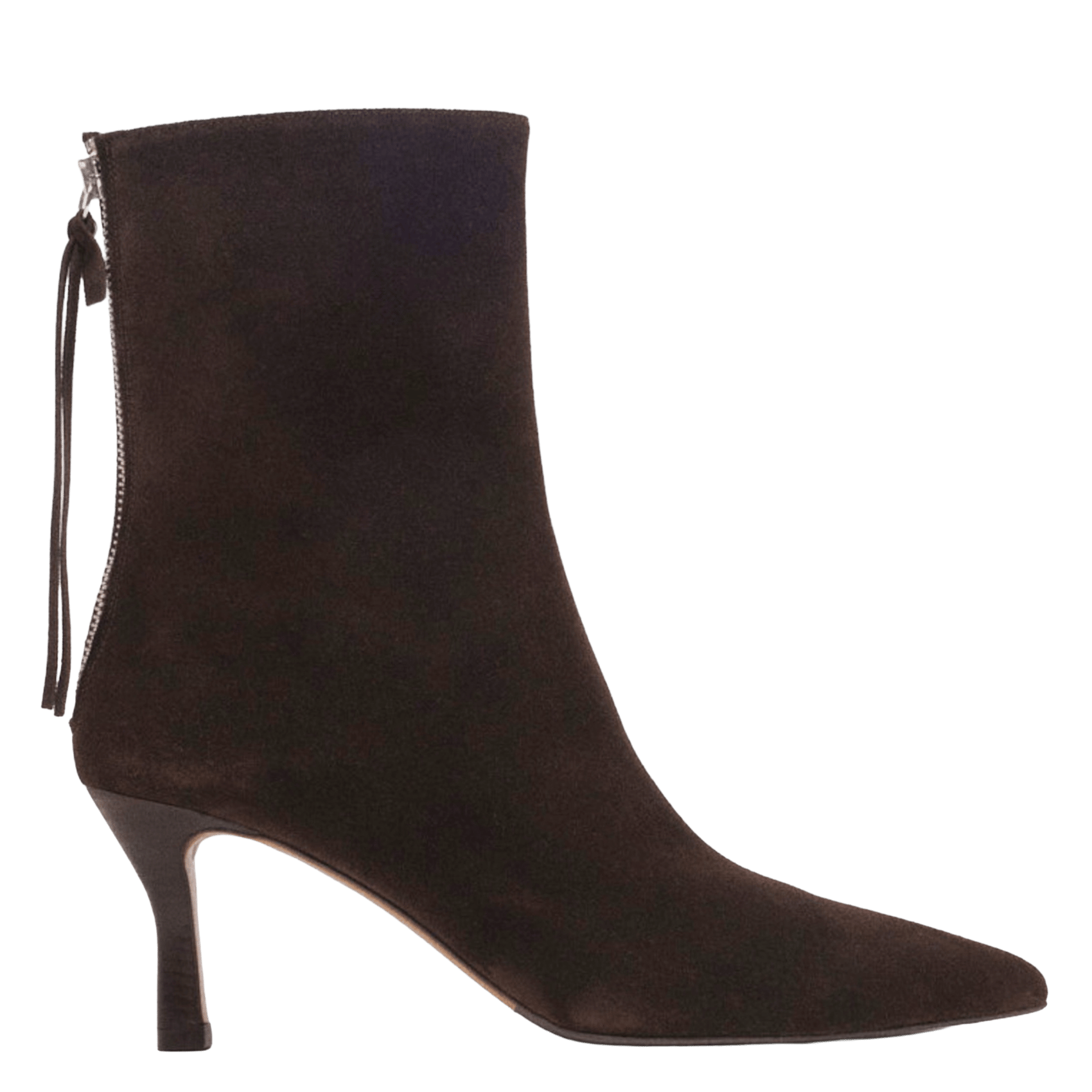 Bottines à talons aiguilles en cuir MAJE Marron