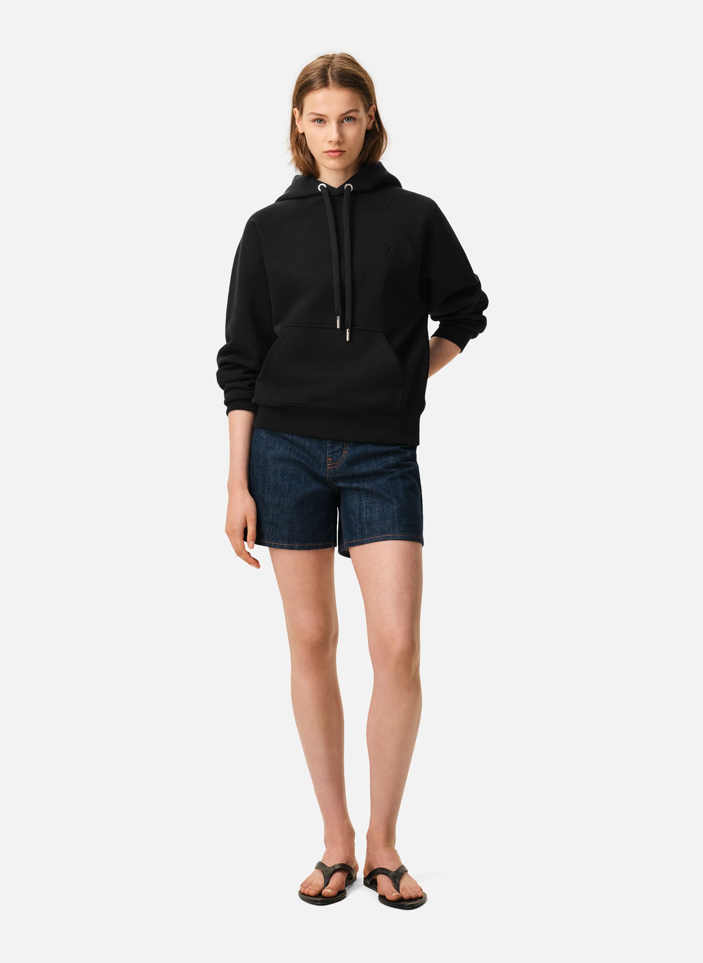 Hoodie ami de coeur en coton unisexe AMI PARIS Noir