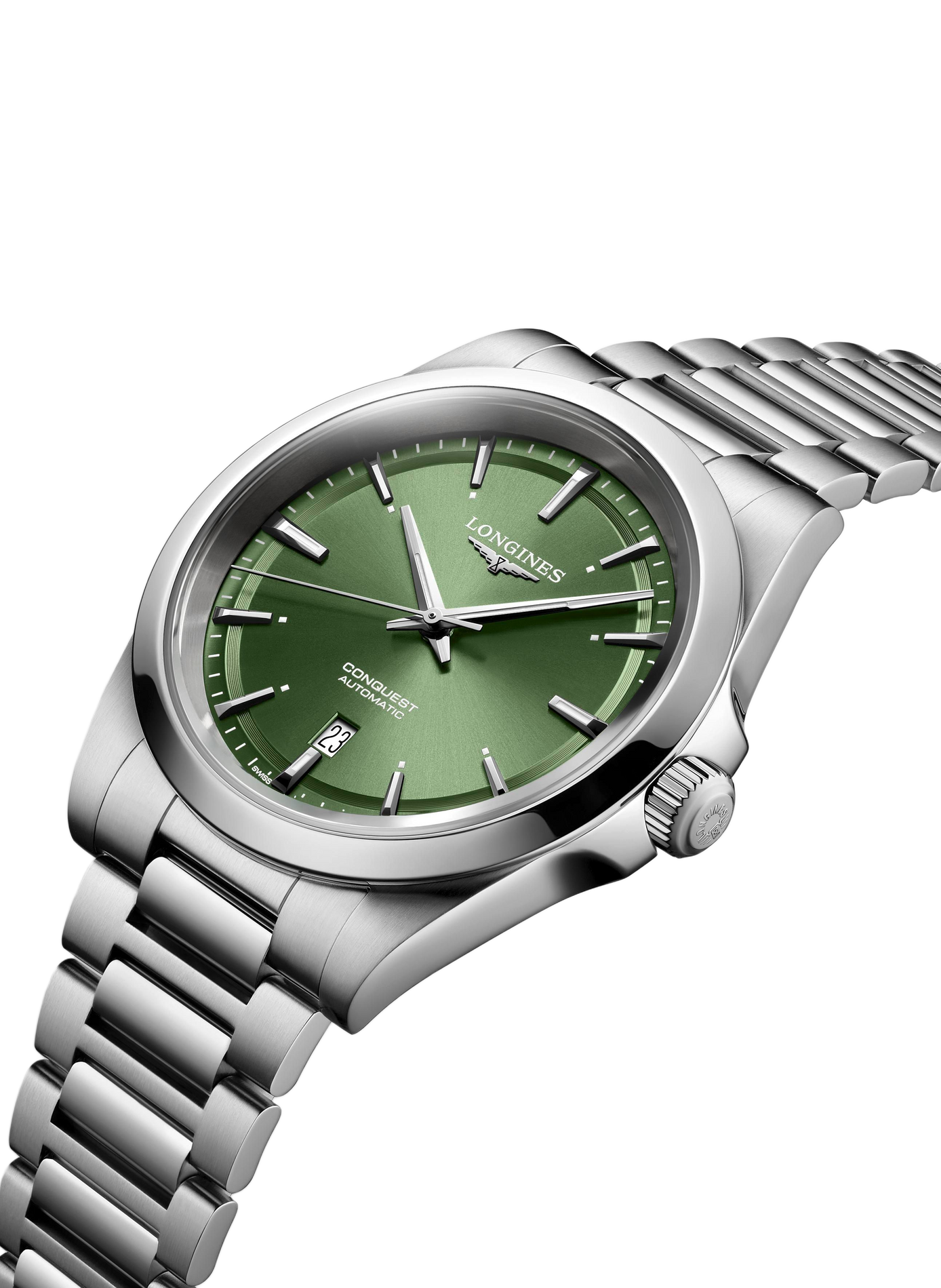 Montre automatique Conquest 2023 en acier inoxydable LONGINES Blanc