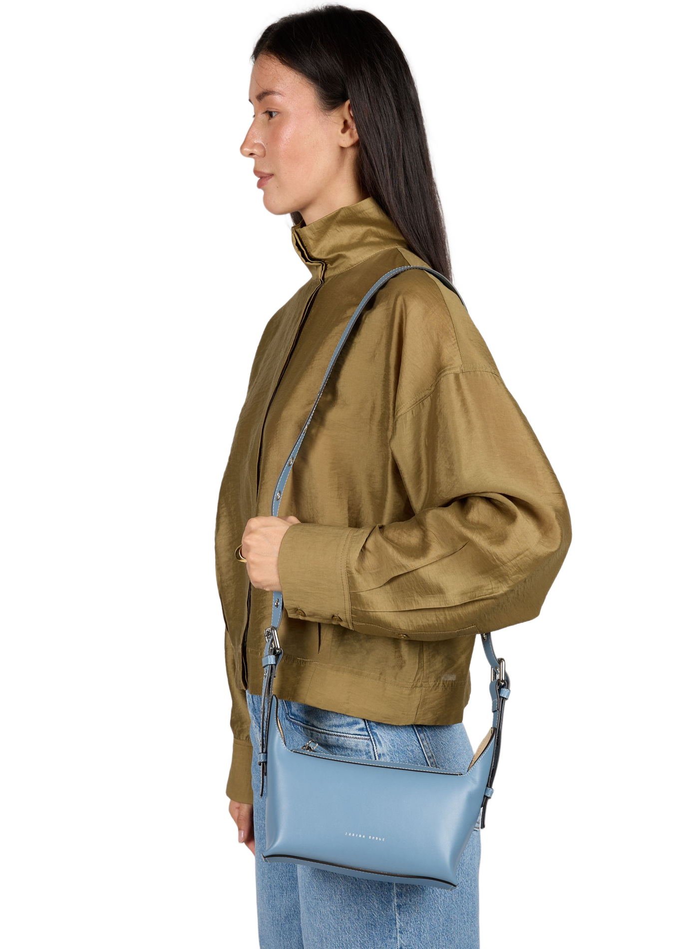 Handtasche Charlie aus Rindsleder ZARINA ROUGE Blau