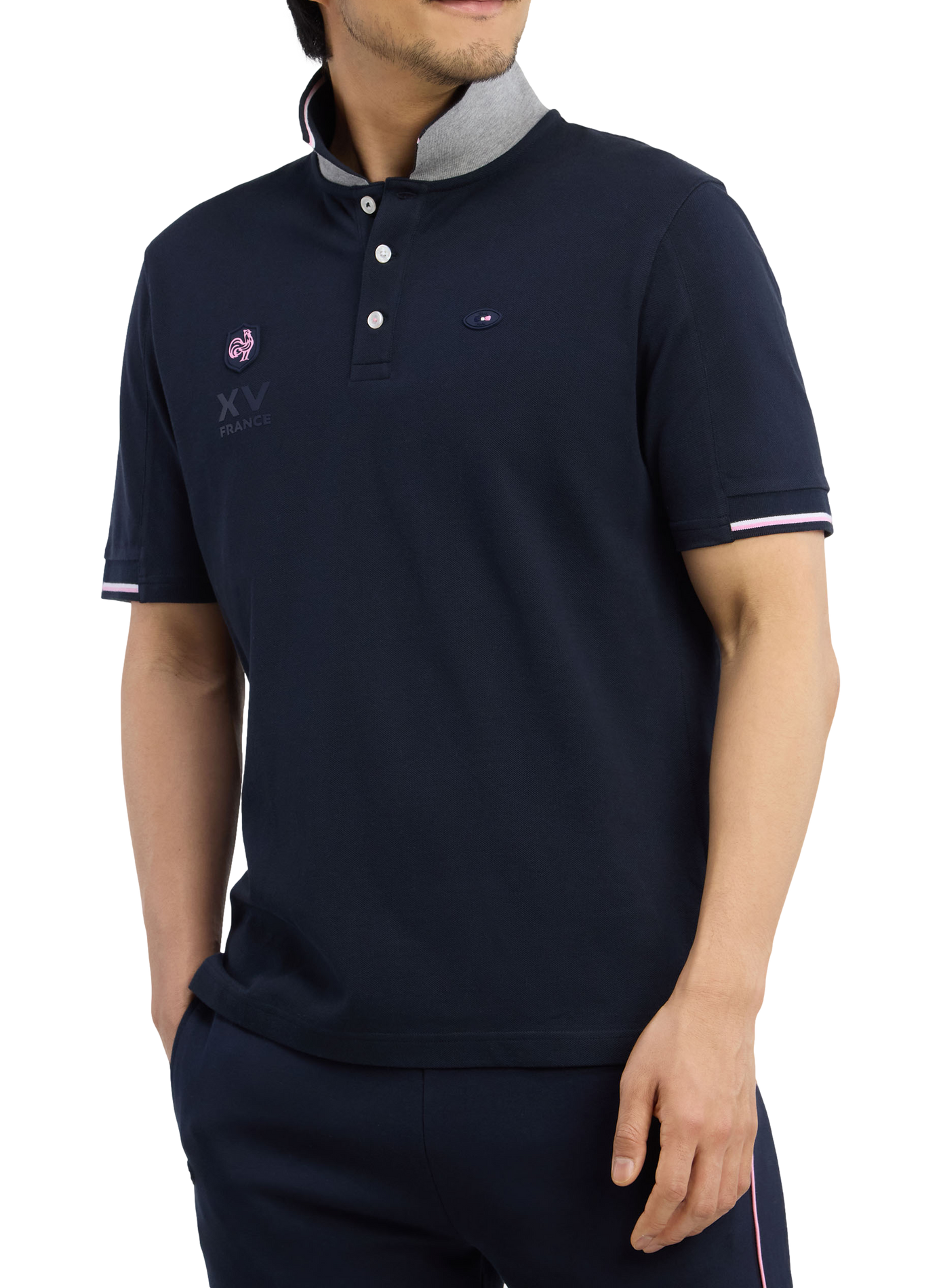 Polo droit à logo brodé en coton EDEN PARK Blue