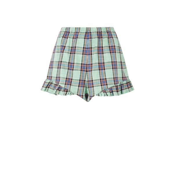 Short Rod check en coton