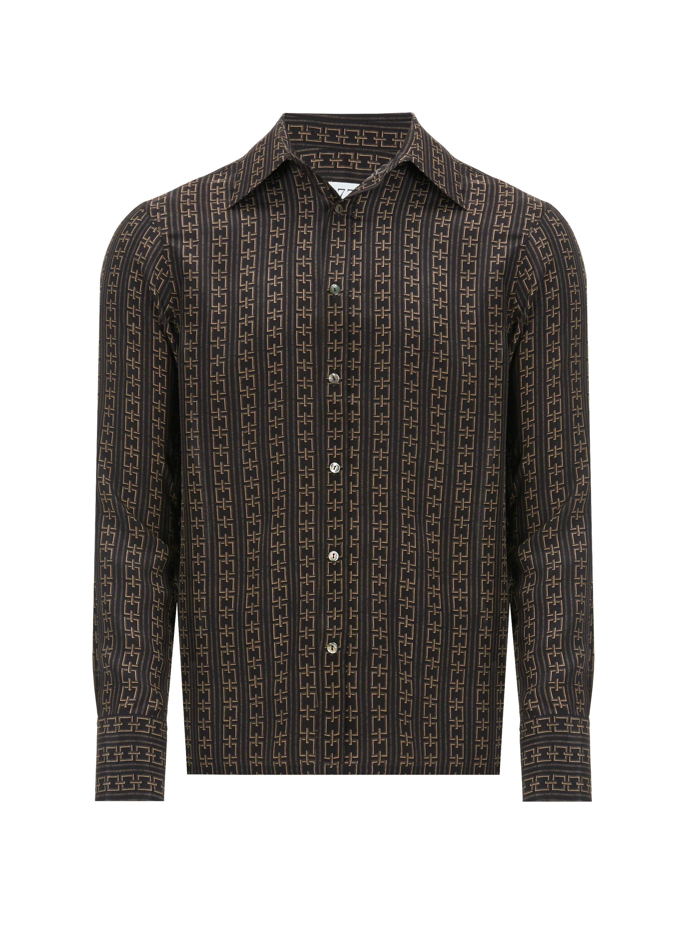 Chemise imprimé chaîne en soie