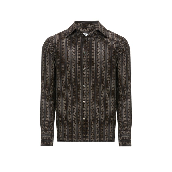 Chemise imprimé chaîne en soie