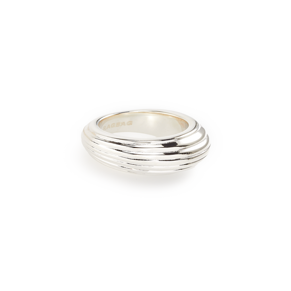 Ragbag Silver Ring In Metallic