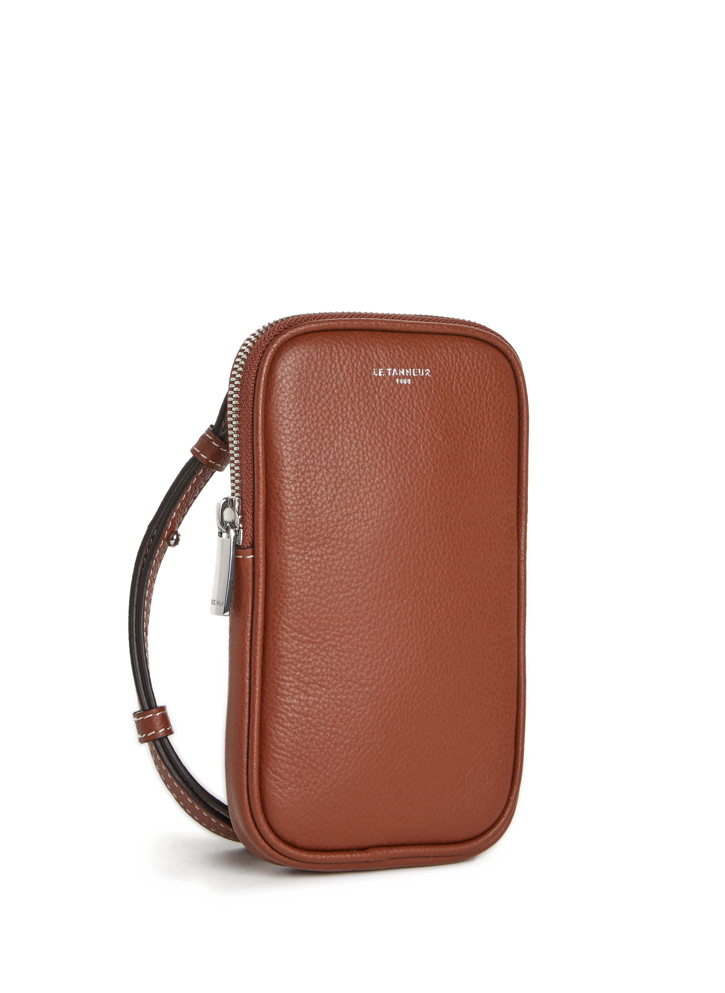 Pochette téléphone Emile ne cuir grainé