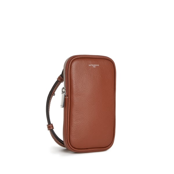 Pochette téléphone Emile ne cuir grainé