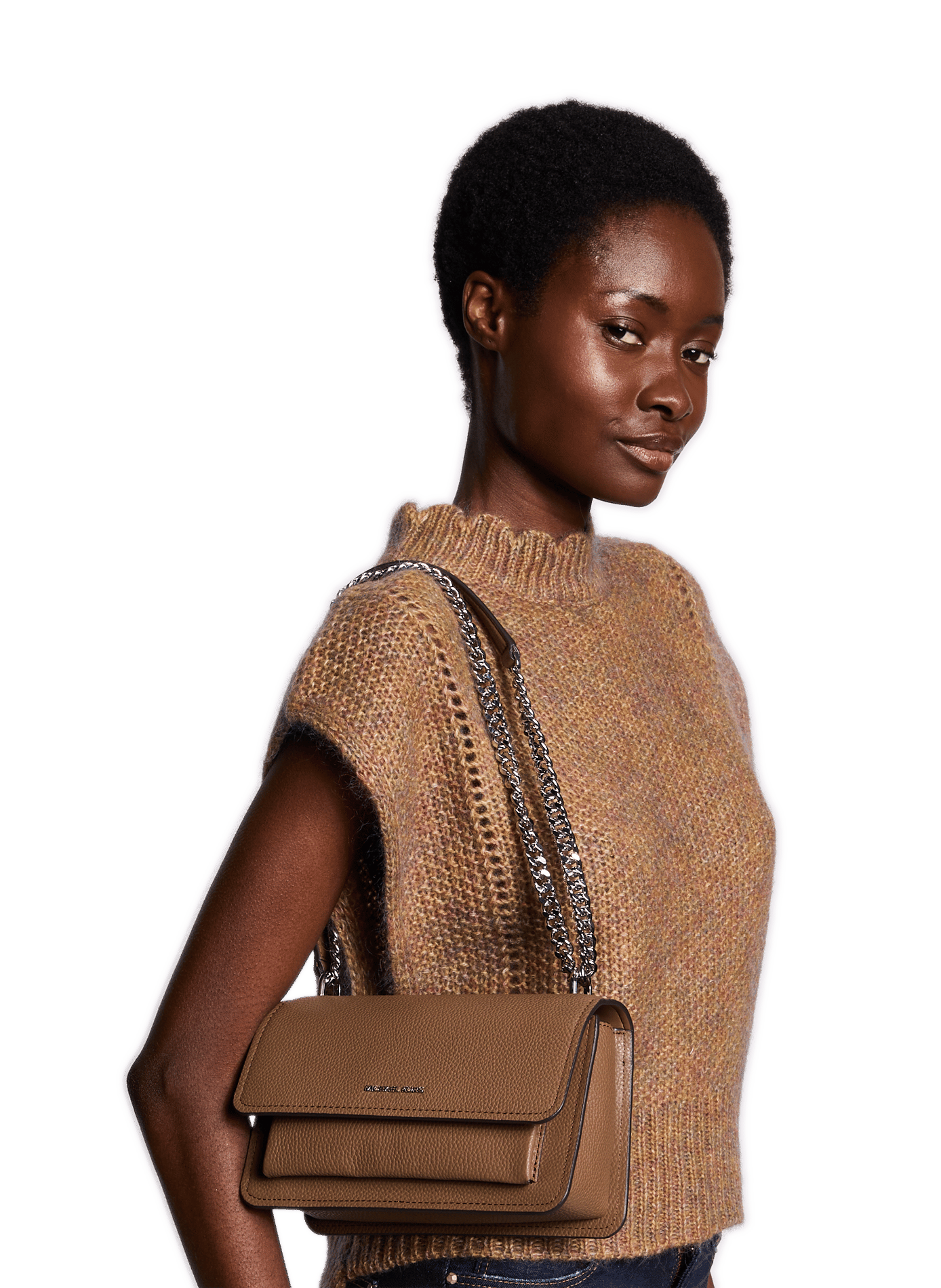 Cowhide leather handbag MICHAEL KORS Brown