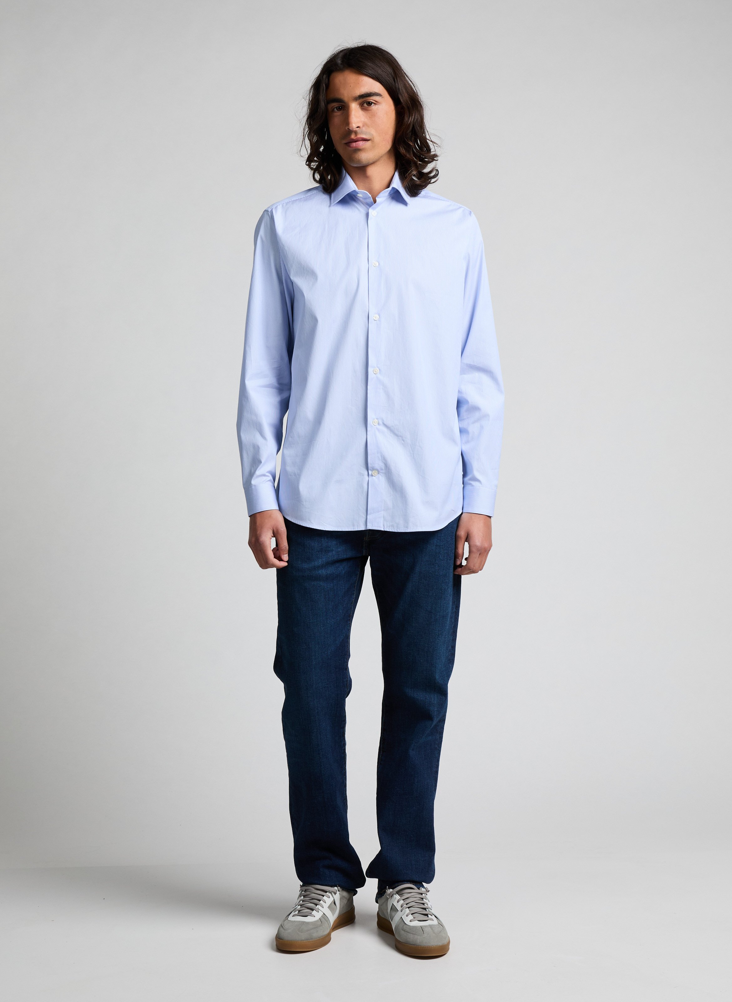 Chemise rayée en coton AU PRINTEMPS PARIS Bleu