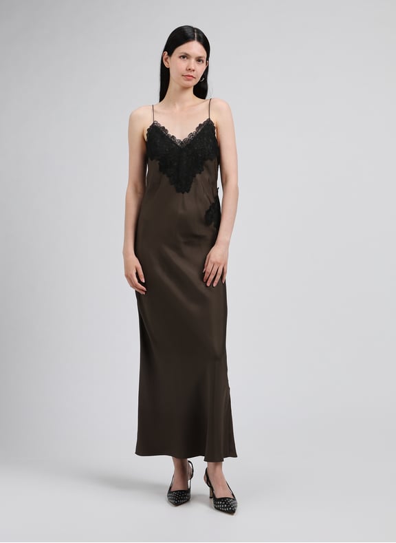 Long silk and lace dress White by ROHE FRAMES ROHE FRAMES Long silk and lace dress White