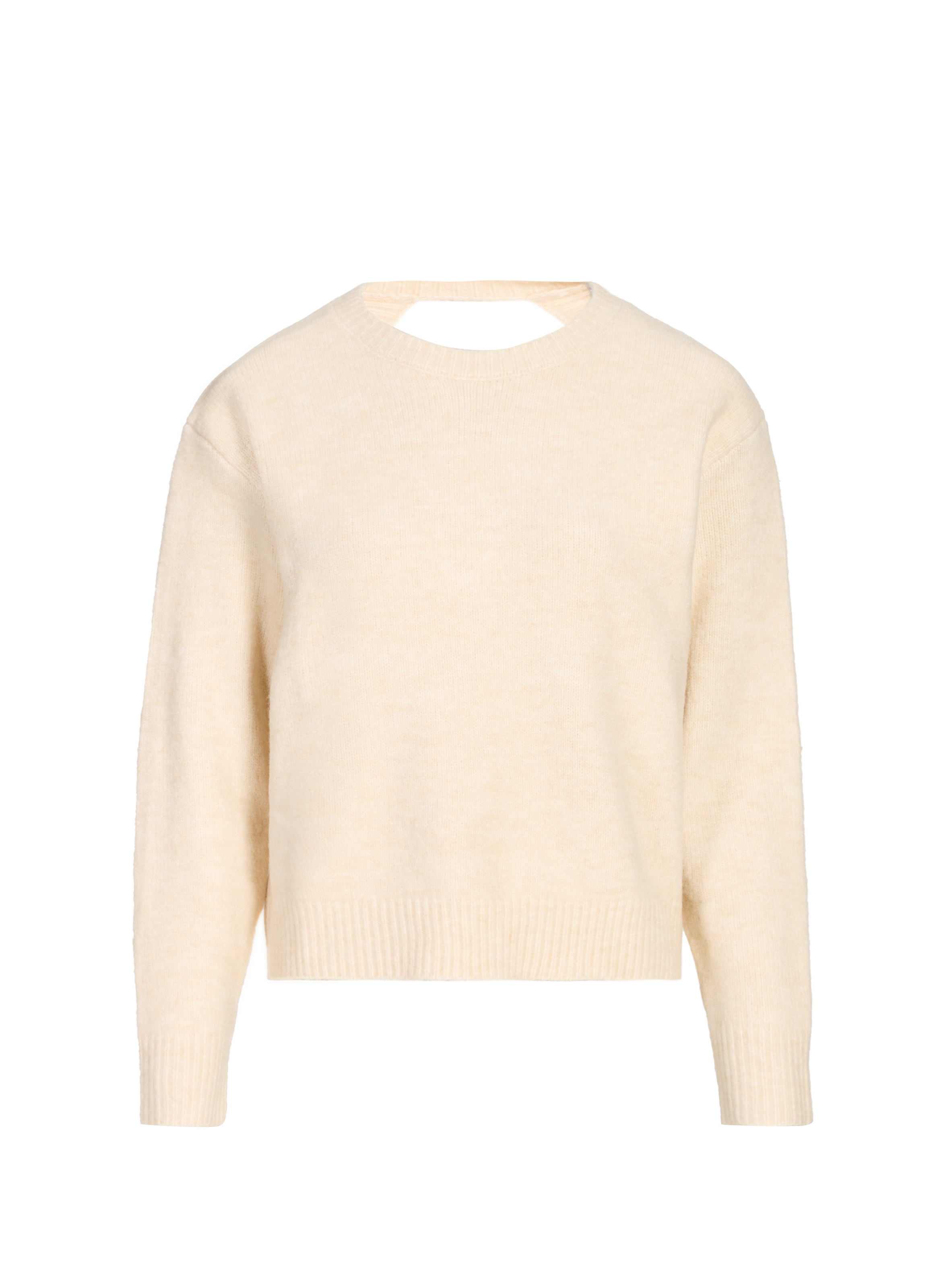 SUNCOO Pull droit dos ouvert en maille mélangée Blanc