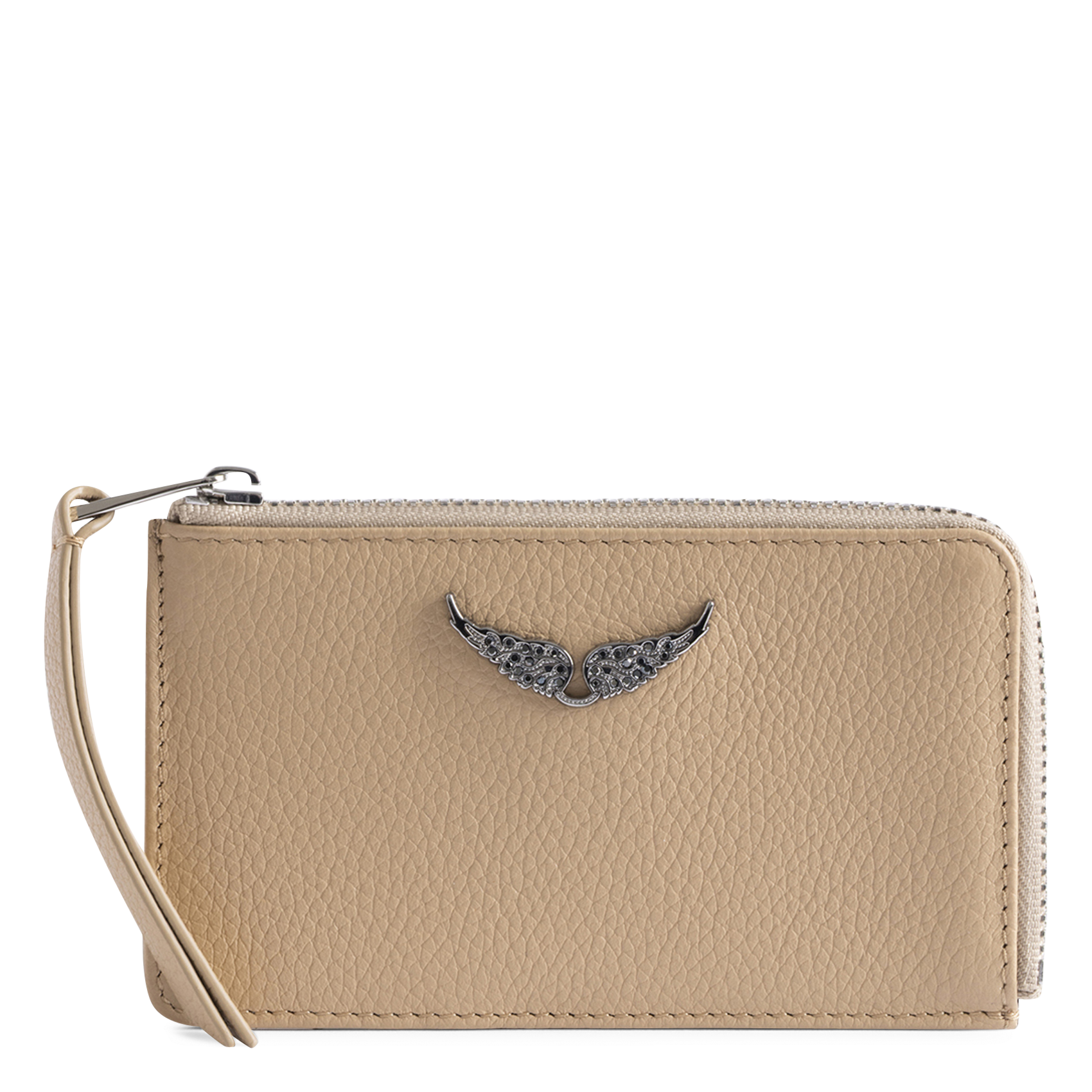Porte-cartes en cuir zv card ZADIG&VOLTAIRE Beige