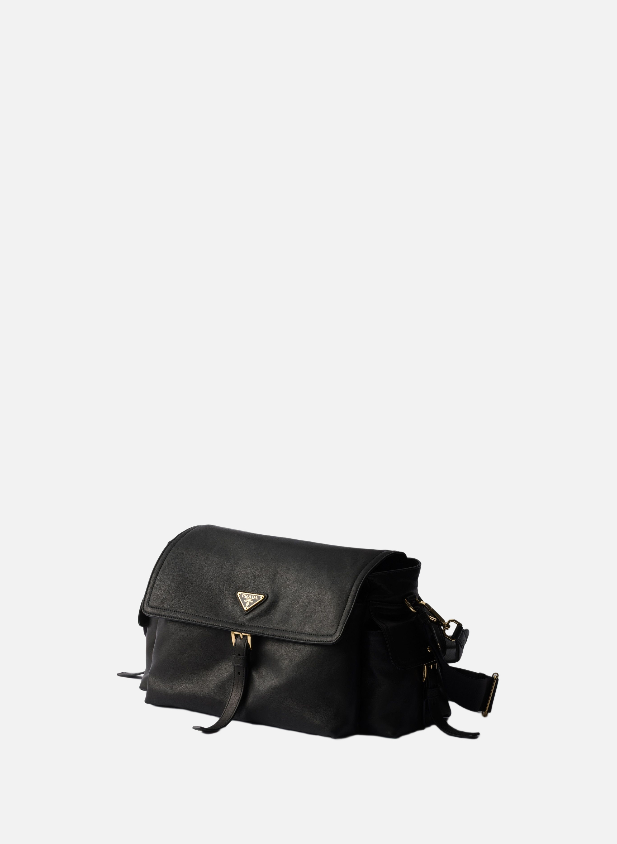 Grand sac porté épaule prada explore en cuir nappa PRADA Noir