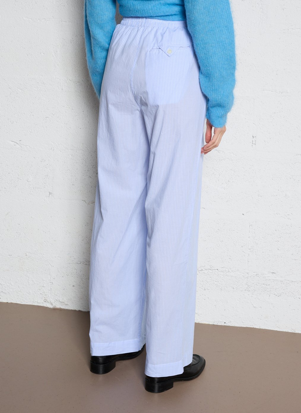 Pantalon droit taille haute à rayures eluabird AMERICAN VINTAGE Bleu