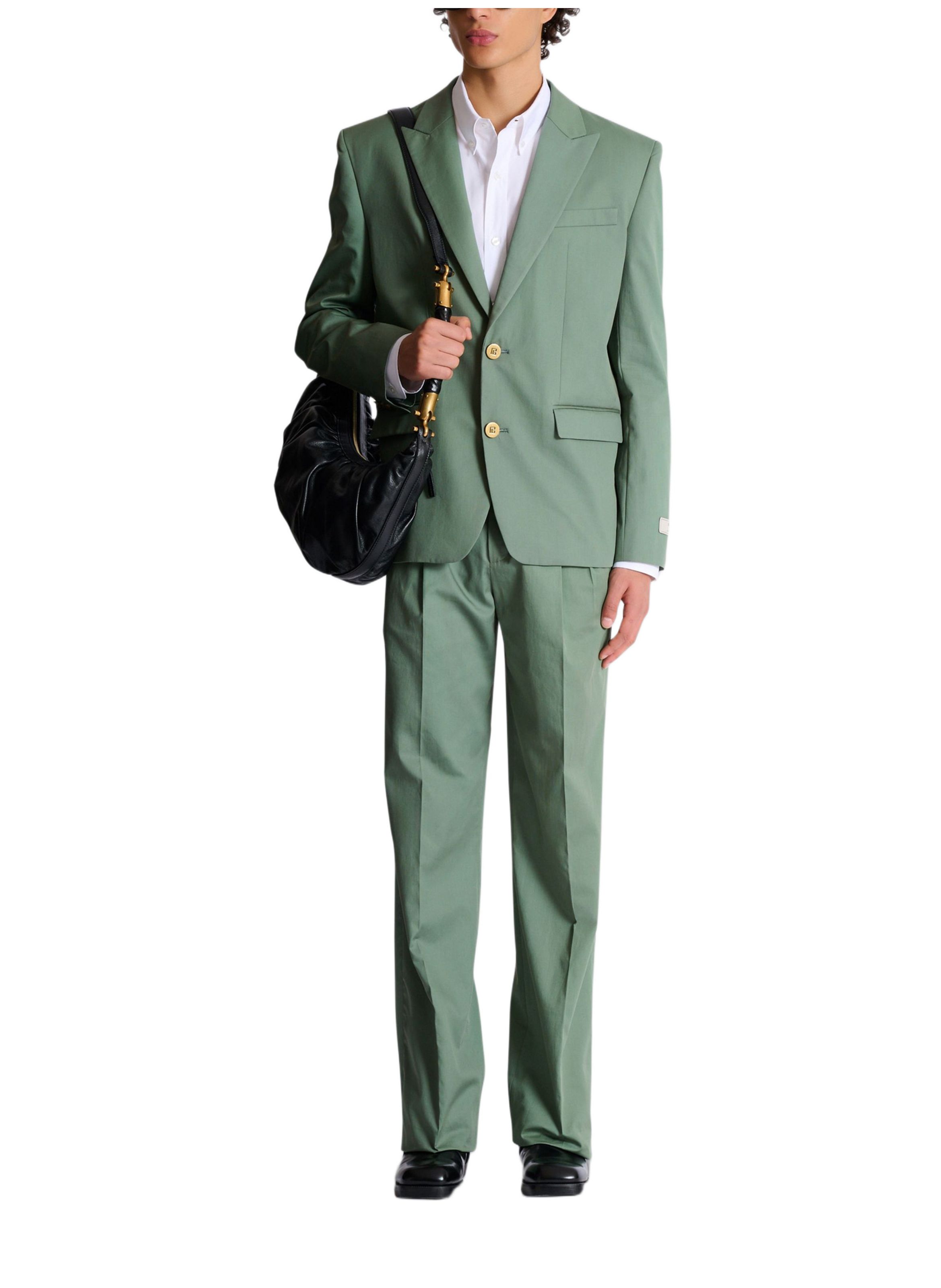 Veste 2 boutons en sergé de coton BALMAIN Vert