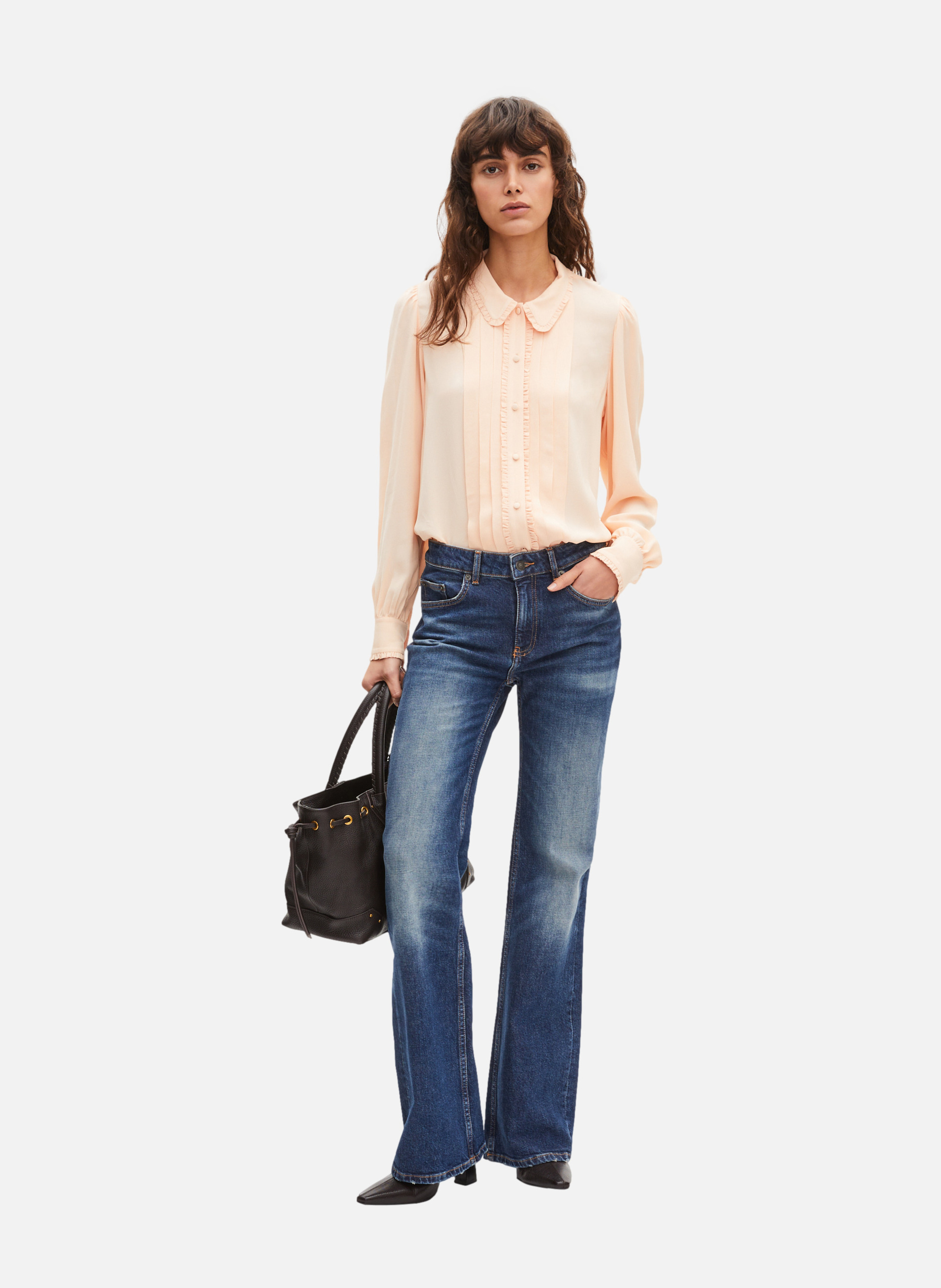 Chemise avec détails de plissage THE KOOPLES Beige