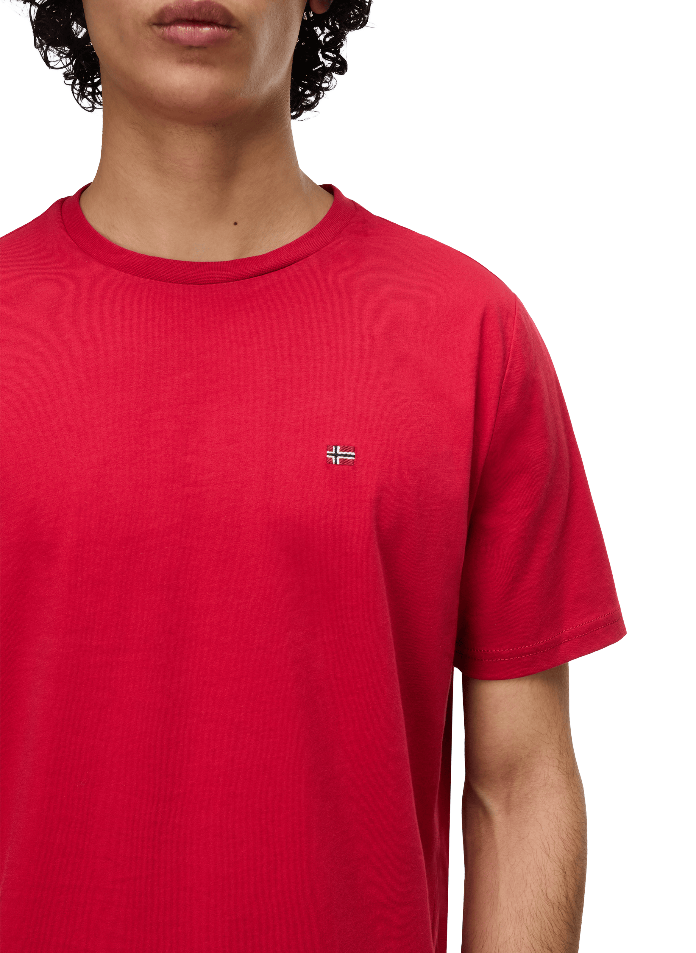 T-shirt col rond en coton NAPAPIJRI Rouge
