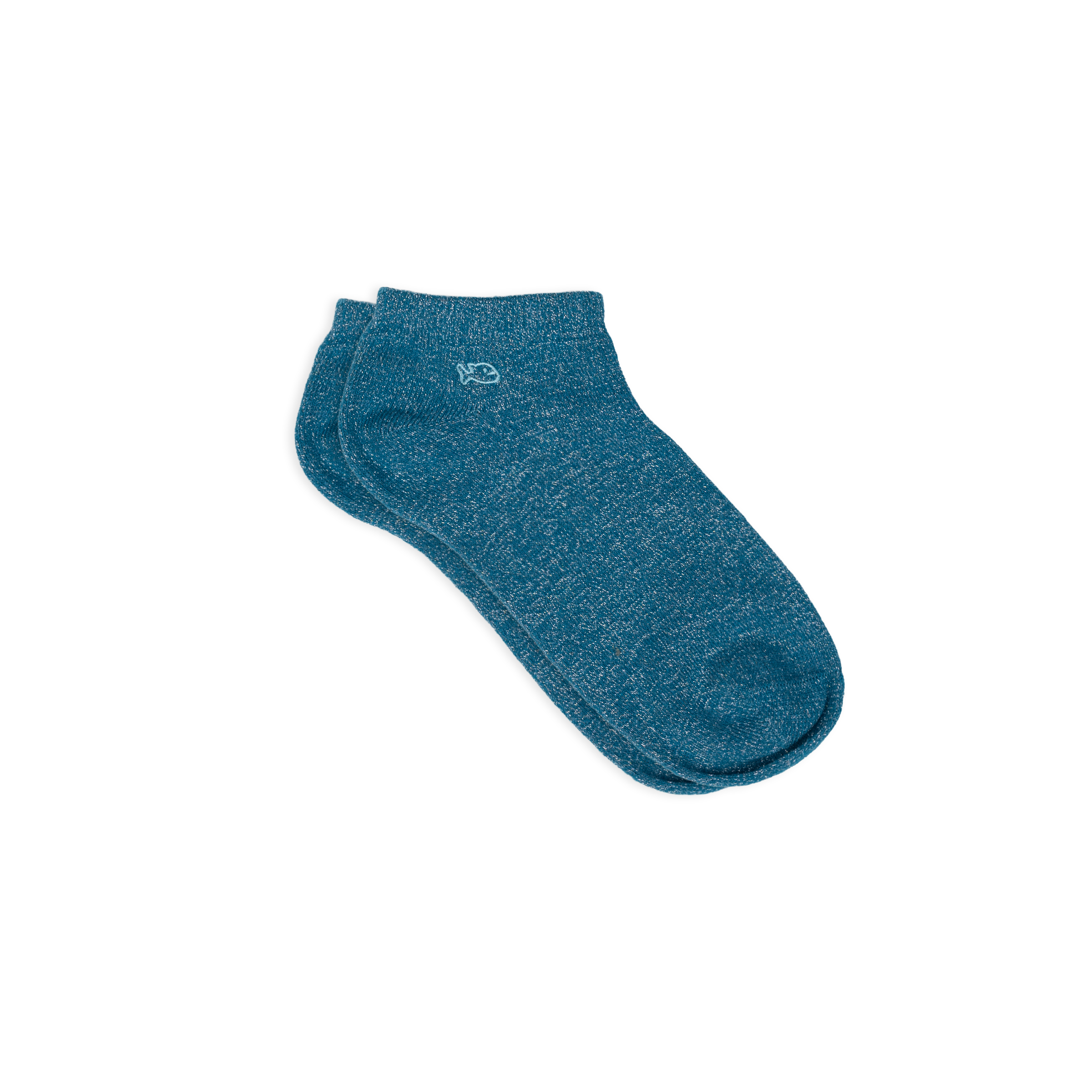 Socquettes pailletées en coton peigné unies BILLYBELT Bleu