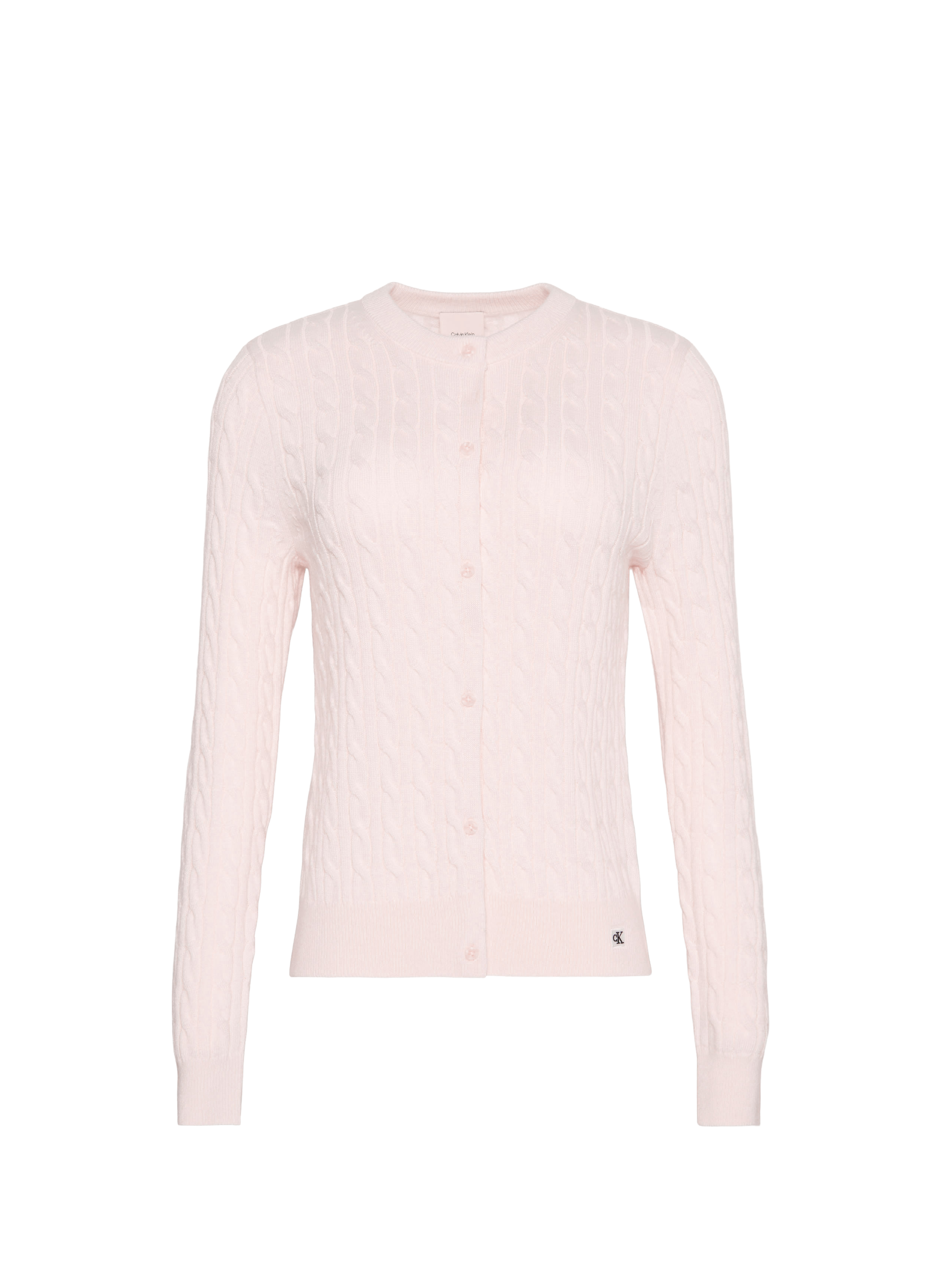 Cardigan côtelé en laine mélangée CALVIN KLEIN Beige