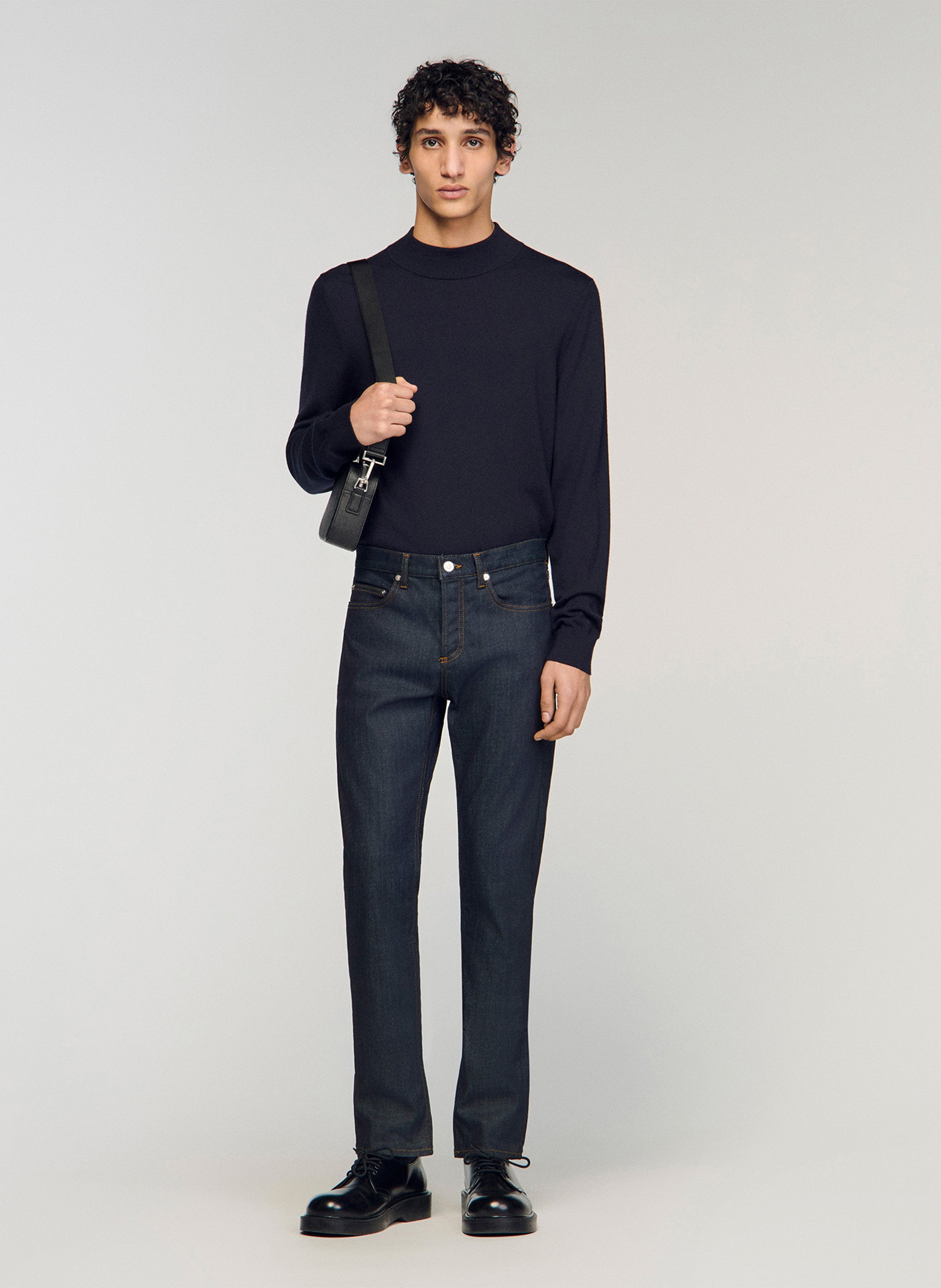 Jean slim en coton mélangé SANDRO Bleu