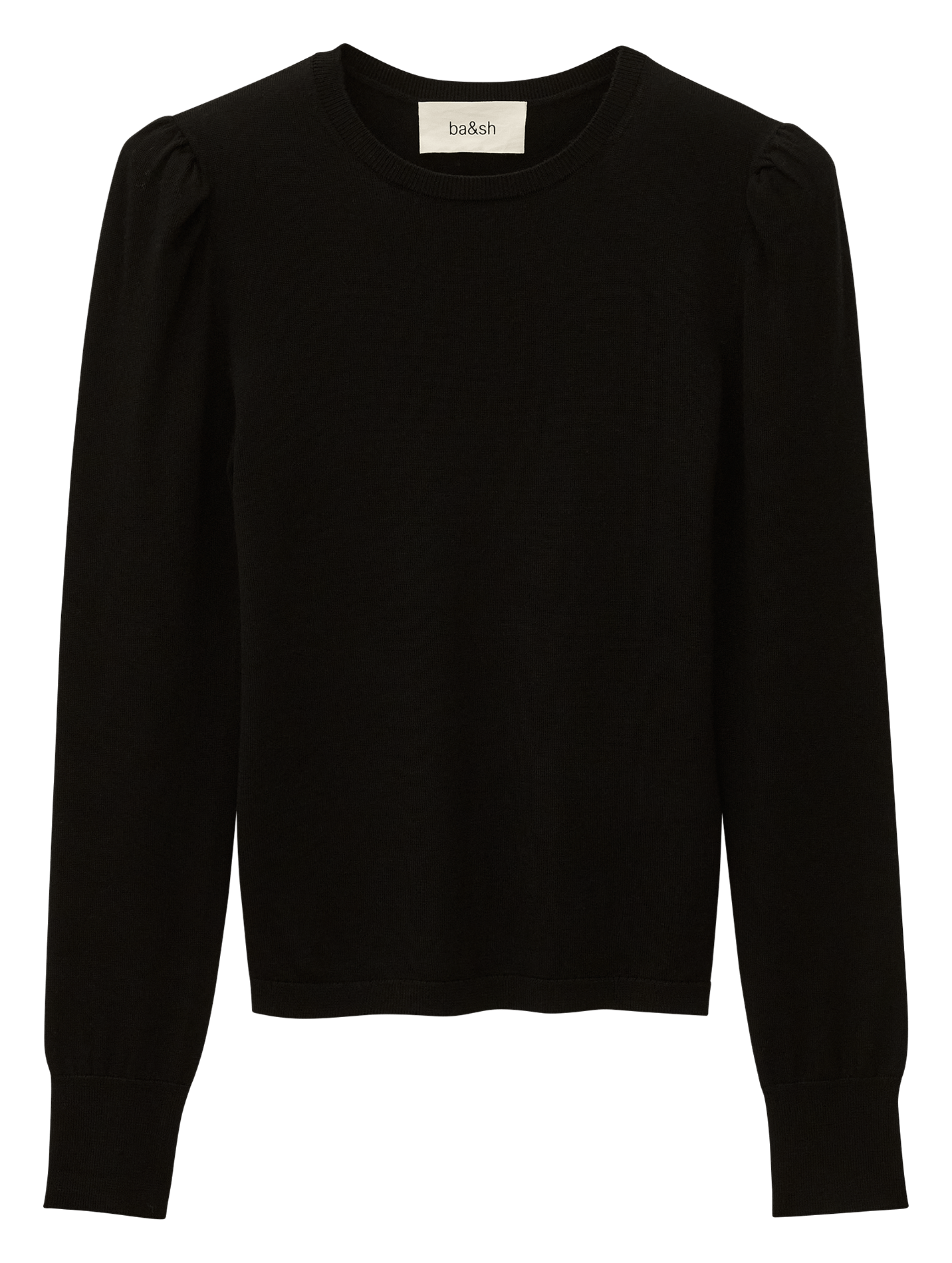Pull col rond en laine britanie BA&SH Noir