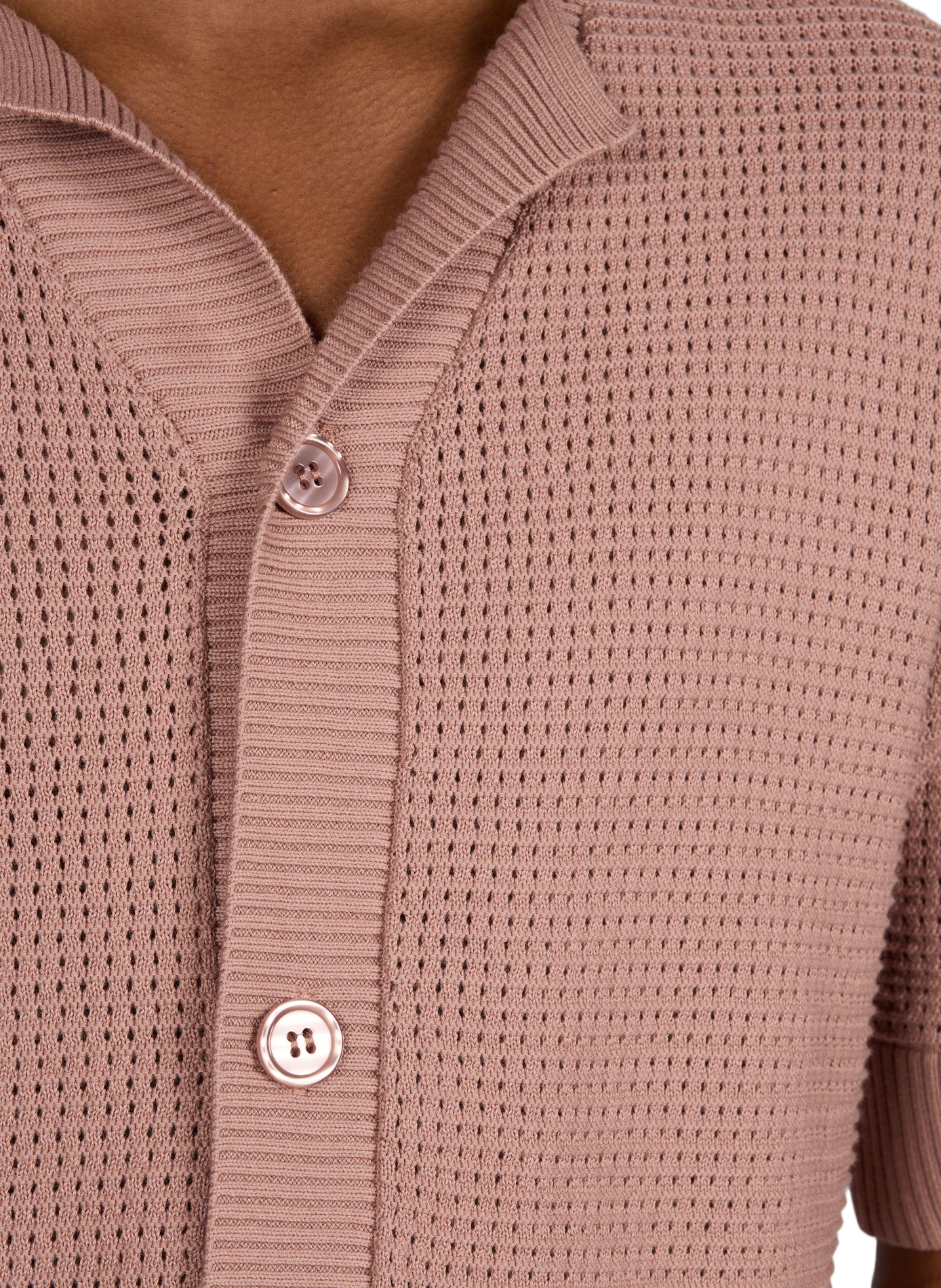 Chemise droite en maille ajourée de coton MINIMUM Rose