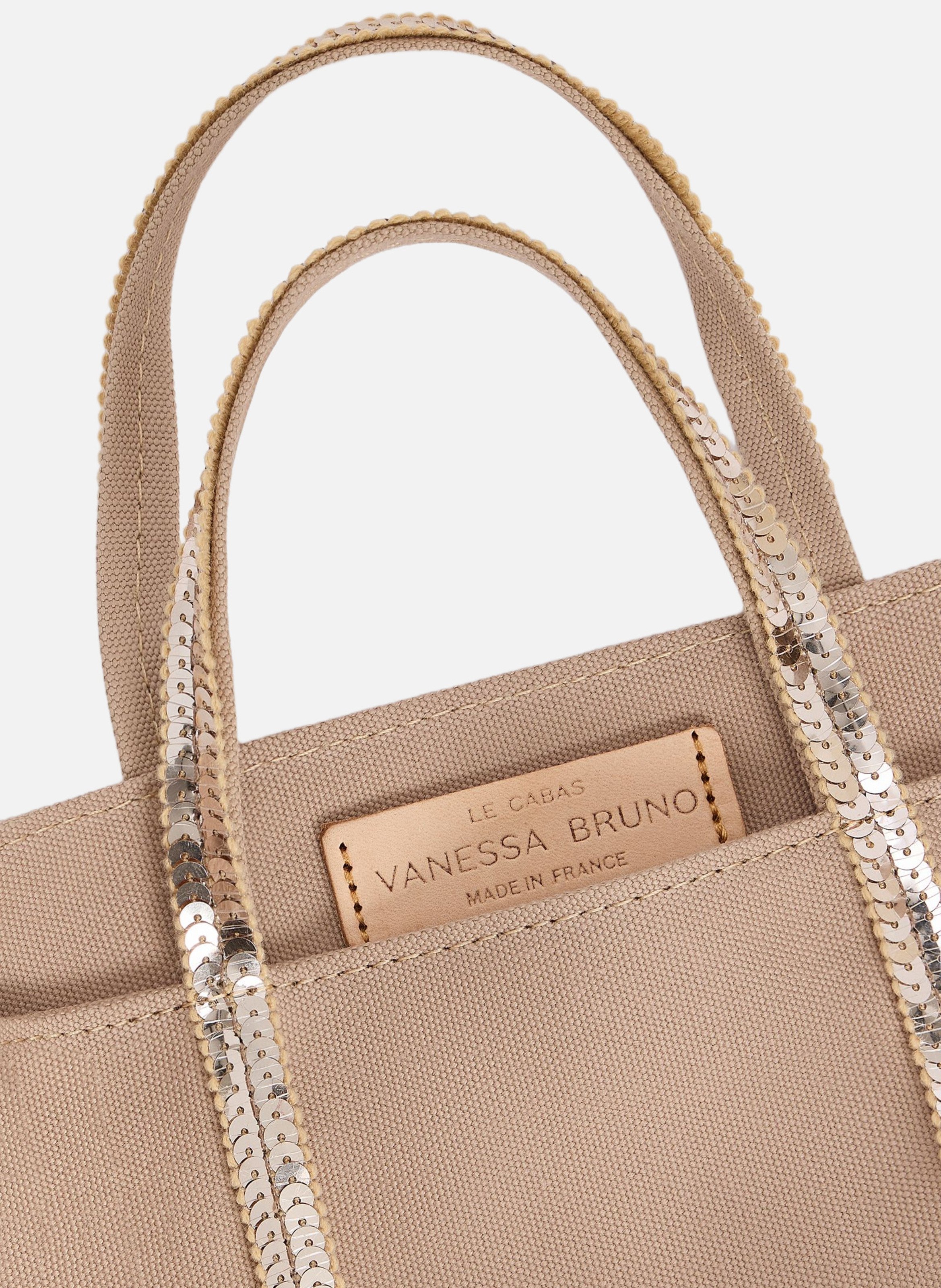 Cabas xs zippé en toile VANESSA BRUNO Marron