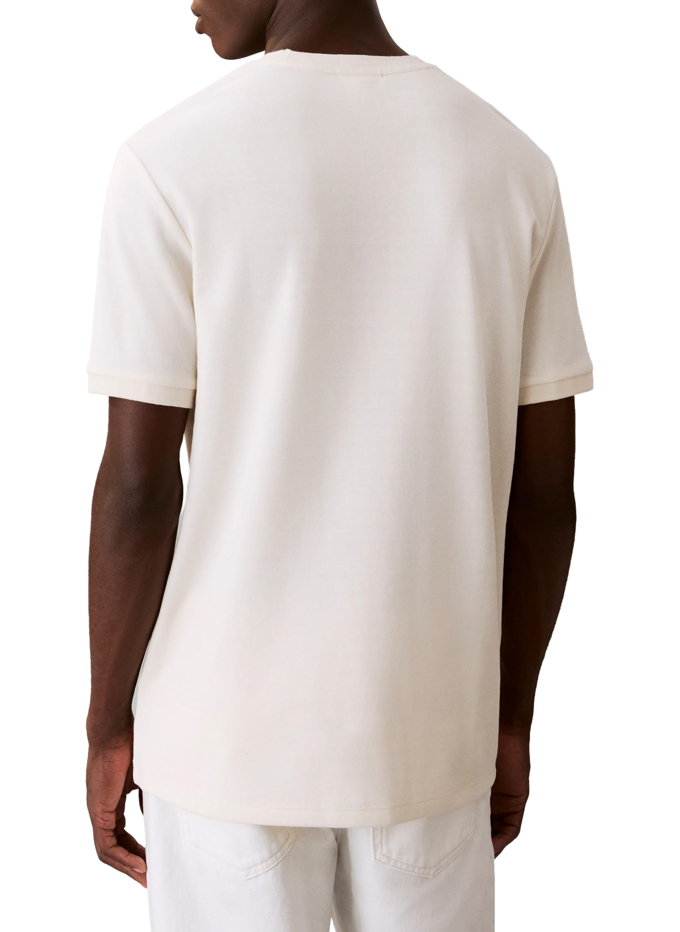 T-shirt manches courtes en coton mélangé CALVIN KLEIN Beige