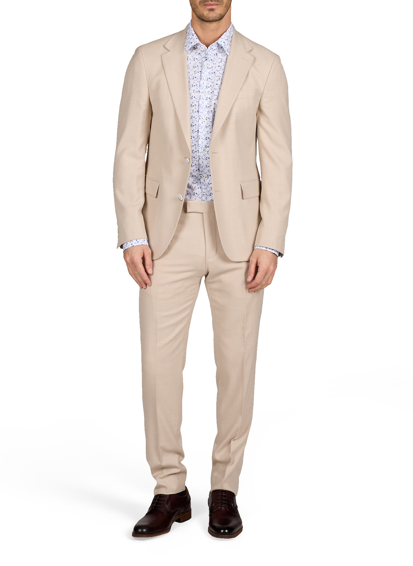 Tapered pleated pants STRELLSON Brown