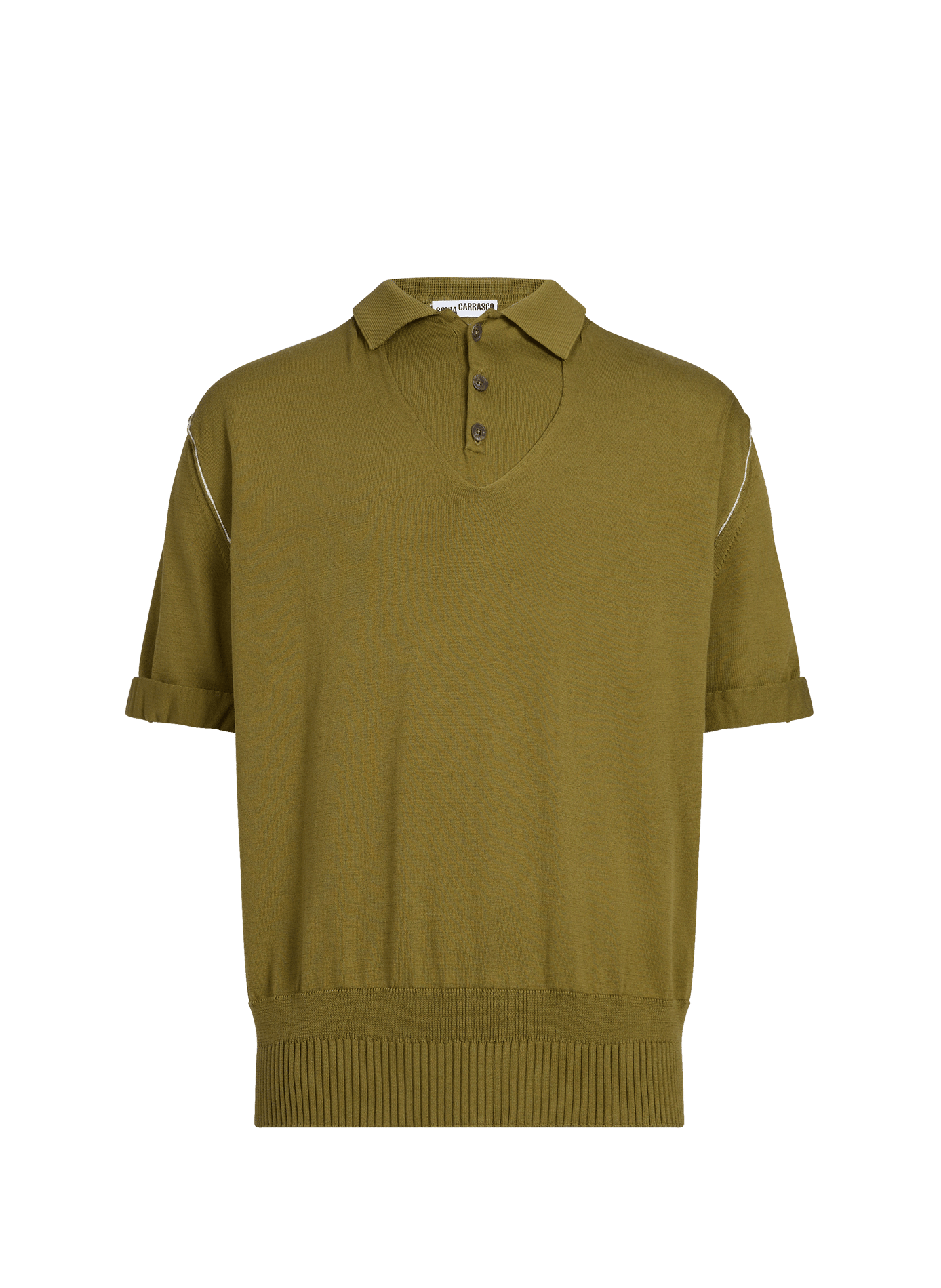 Polo en coton et soie SONIA CARRASCO Kaki