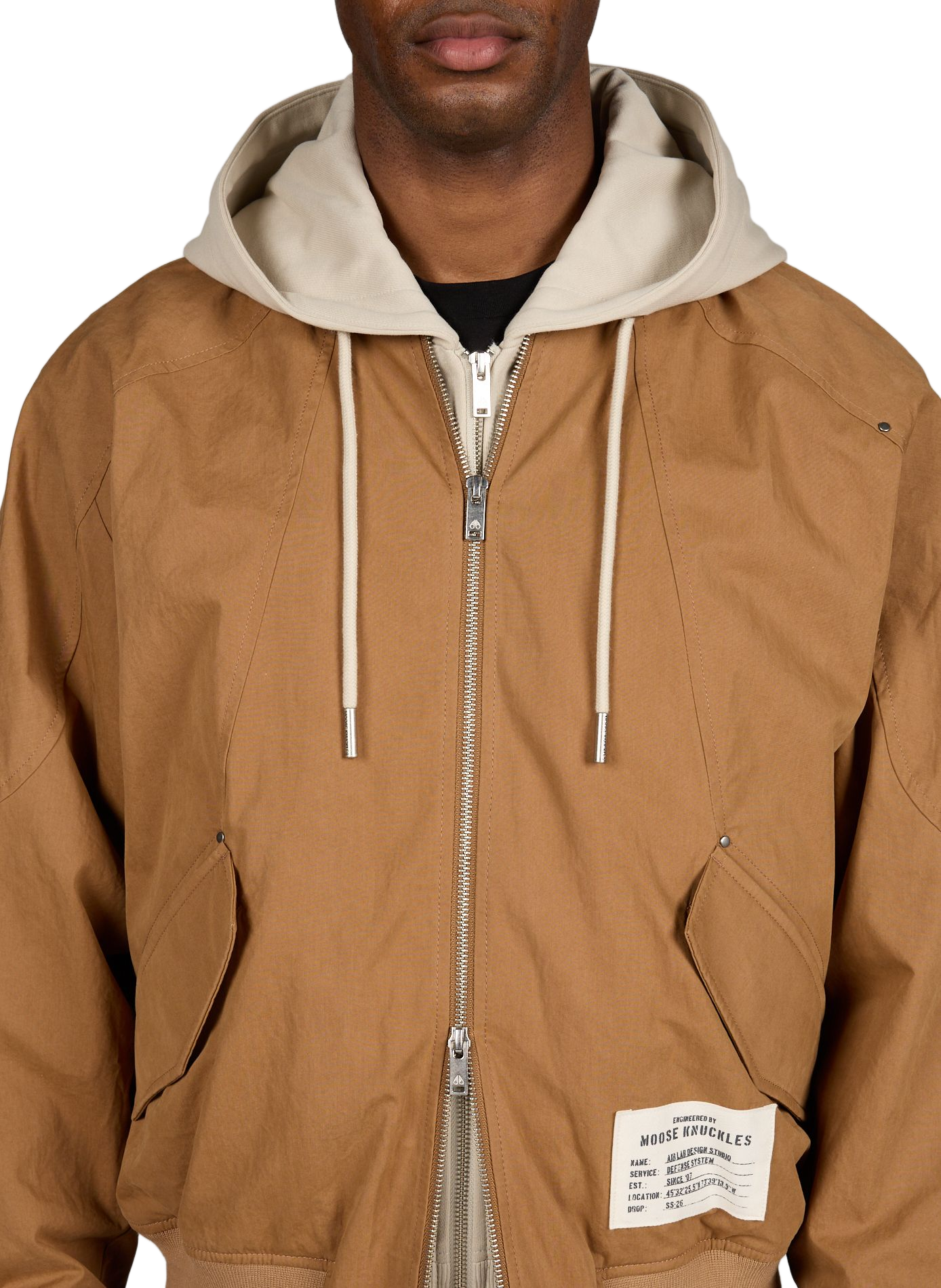 Bomber deux-en-un Skylar en coton MOOSE KNUCKLES Kaki