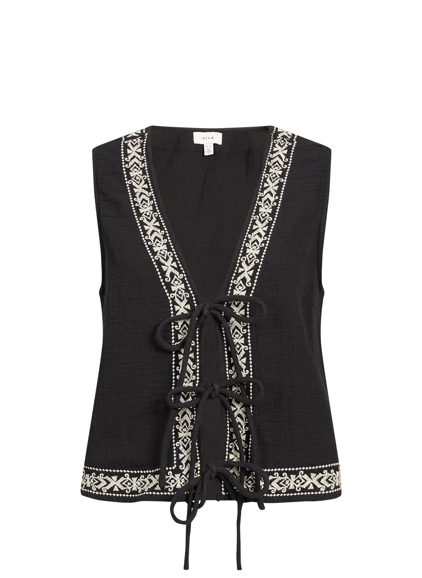 Veste sans manches Vizera Em en coton VILA Noir