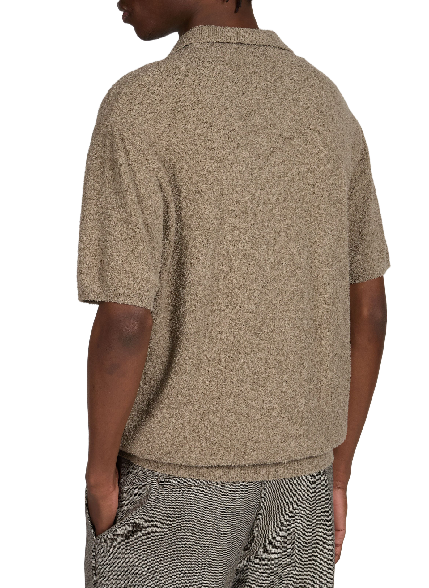 Short-sleeved polo in mixed cotton knit. CLOSED Green