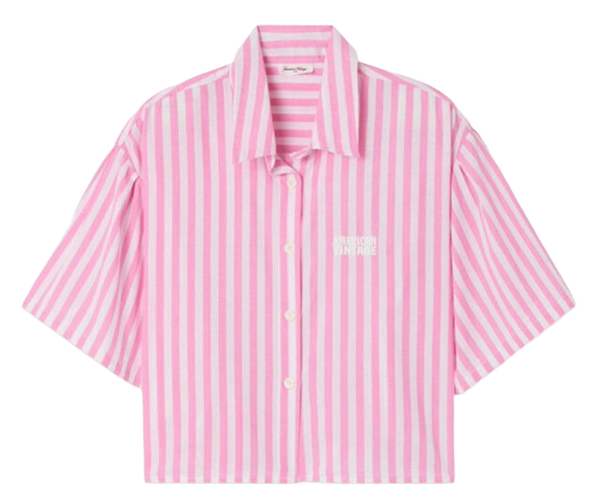 Chemise manches courtes rayée vextown AMERICAN VINTAGE Rose