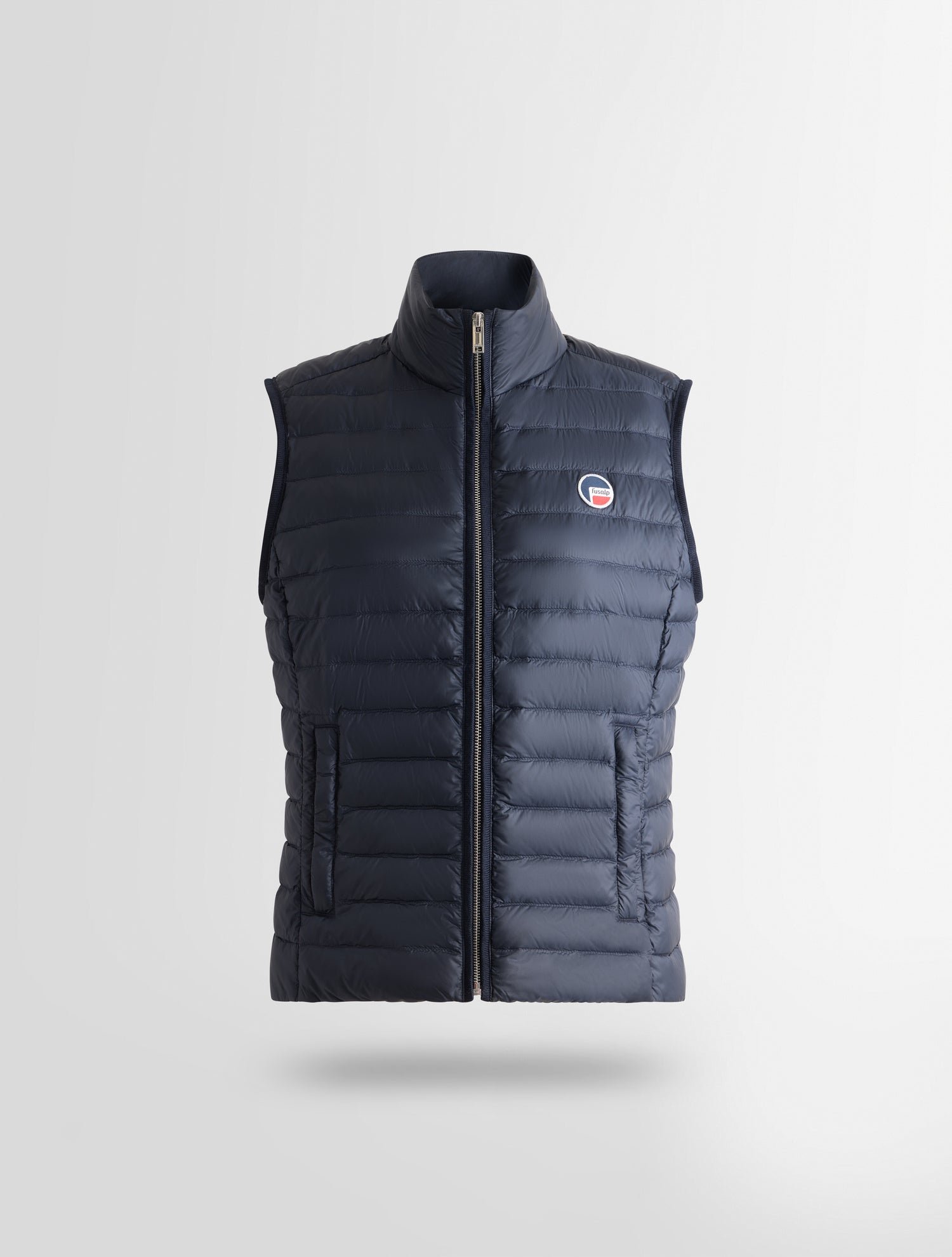 Mouwloos vest met opstaande kraag en regular fit. FUSALP Blauw