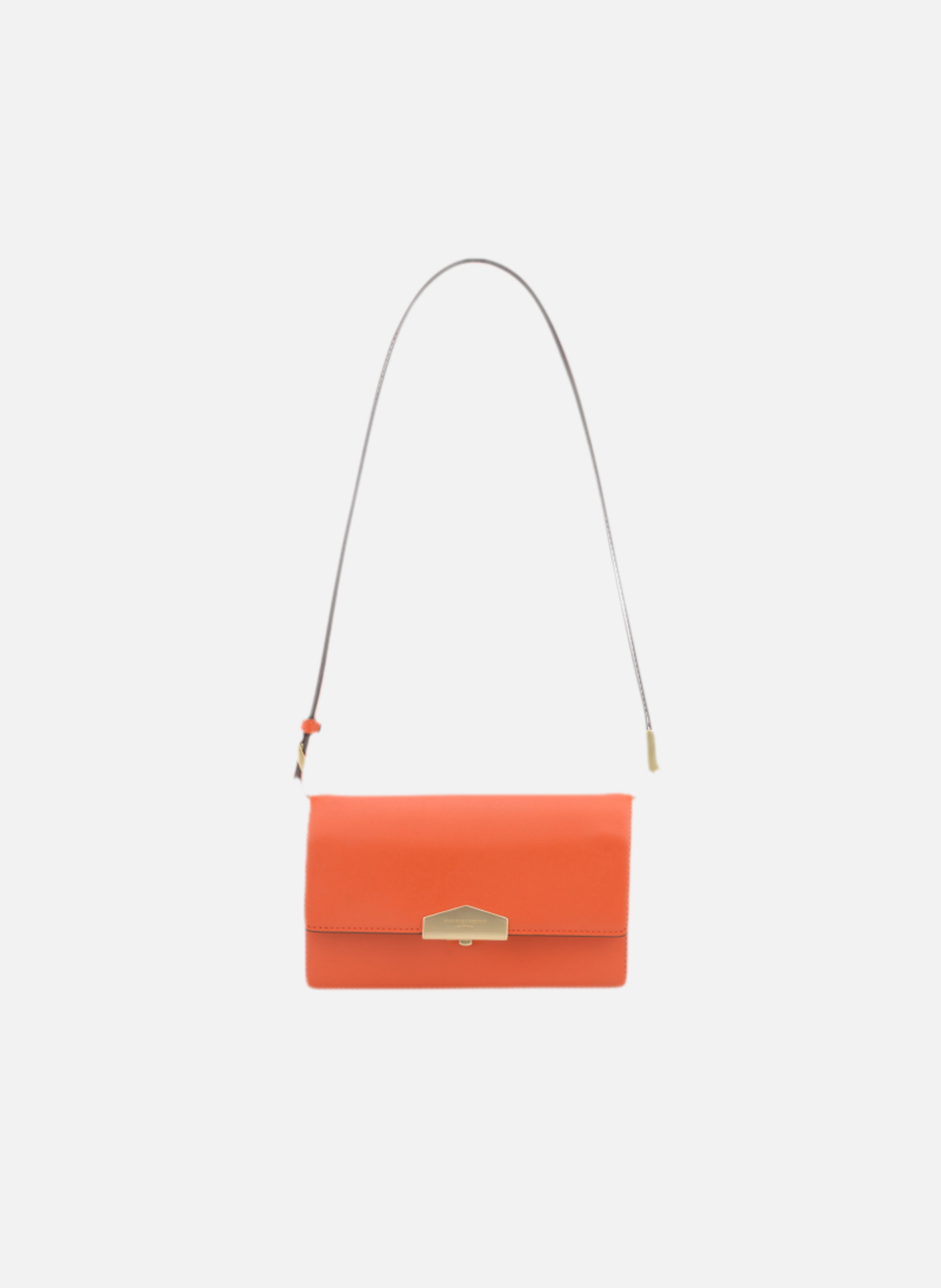 Anjou | sac porté épaule pm en cuir lisse | Orange POURCHET Femme