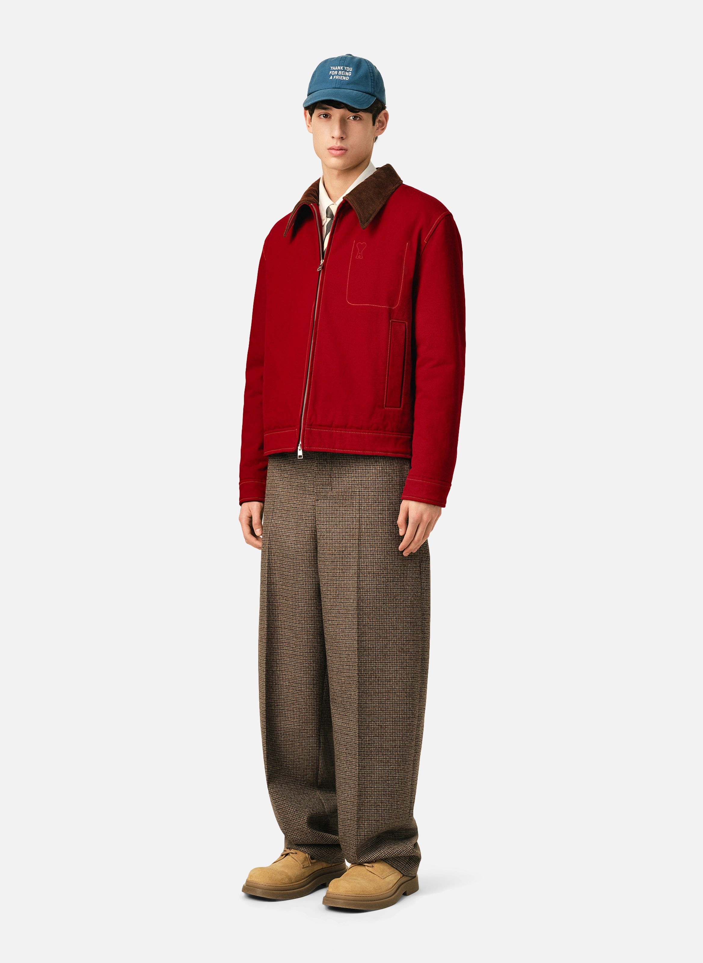Blouson en coton ami de coeur AMI PARIS Rouge