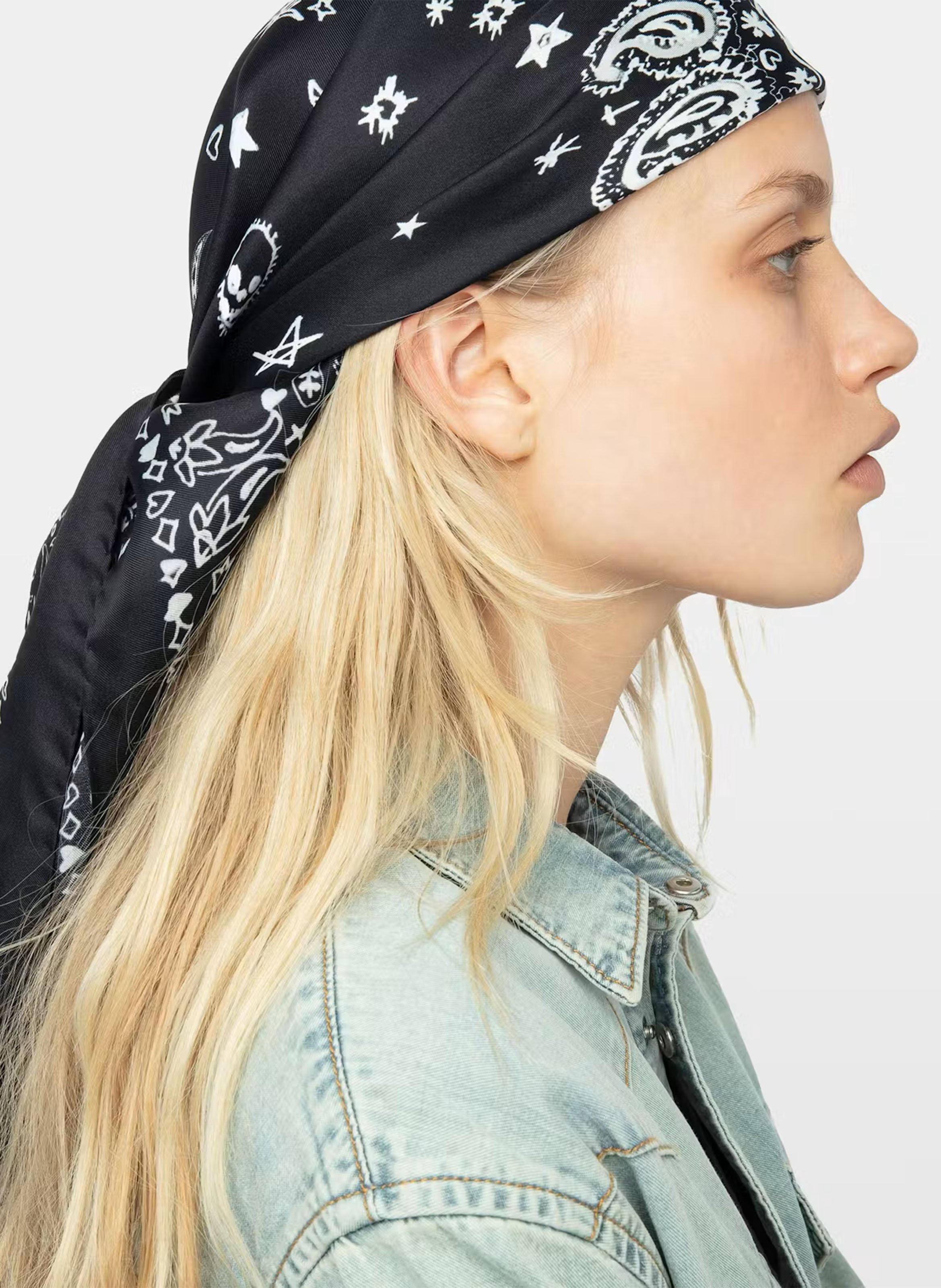 Foulard imprimé debbie 85 ZADIG&VOLTAIRE Noir
