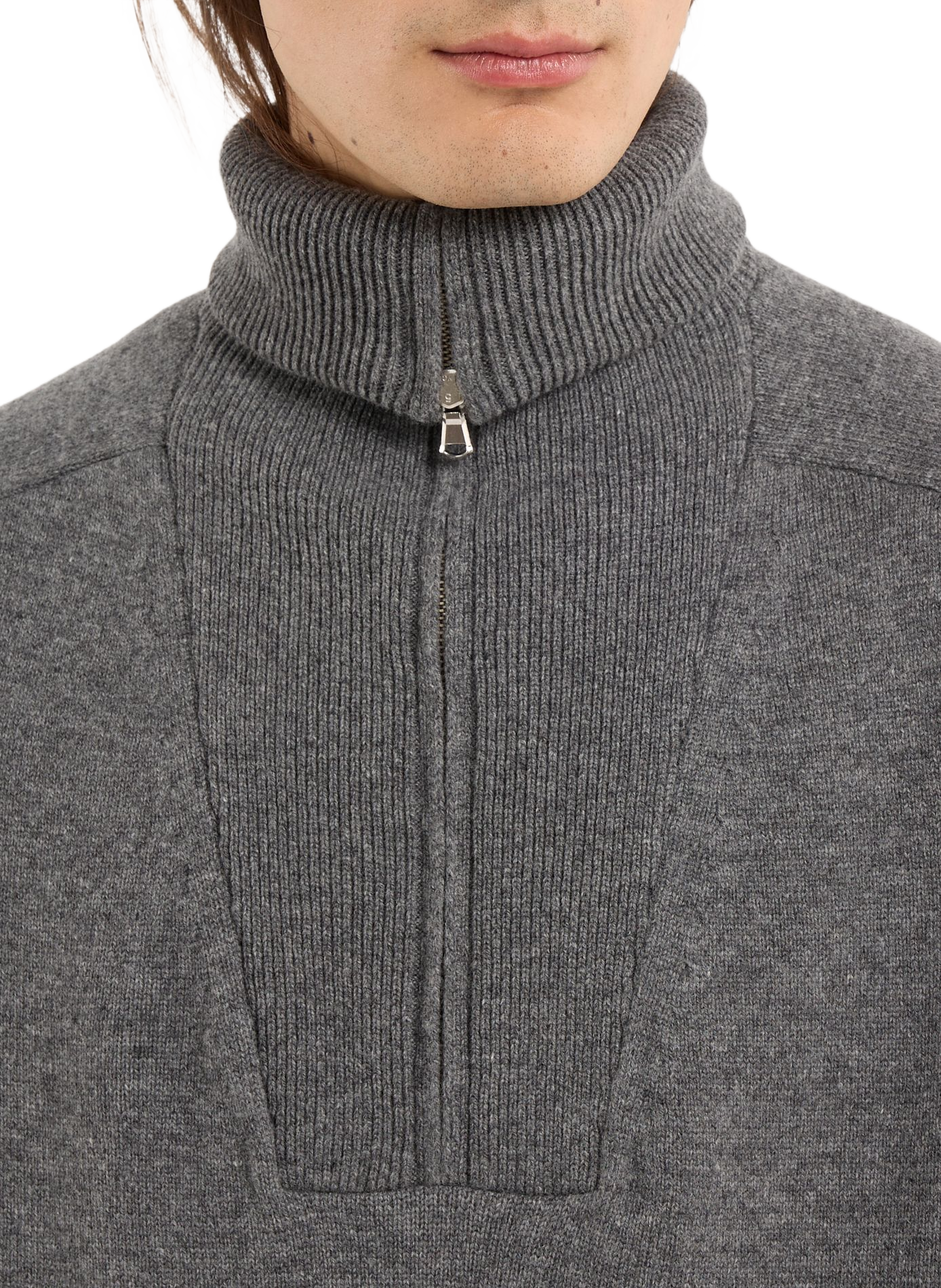 Pull Game col montant en laine  SAISON 1865 Gris