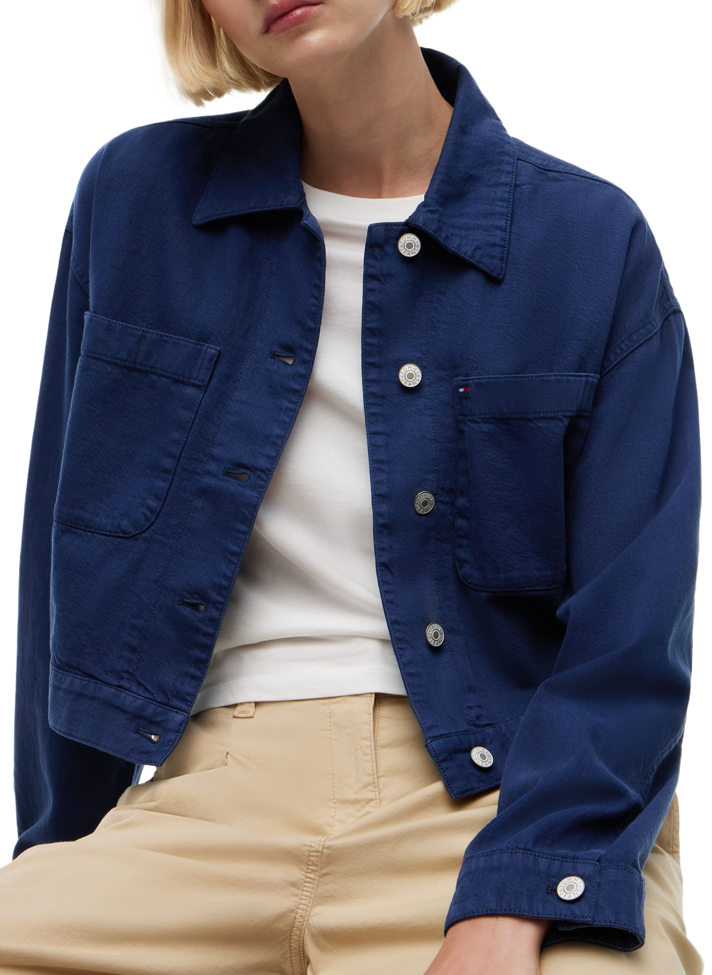 Jacket with classic cotton collar TOMMY HILFIGER Blue