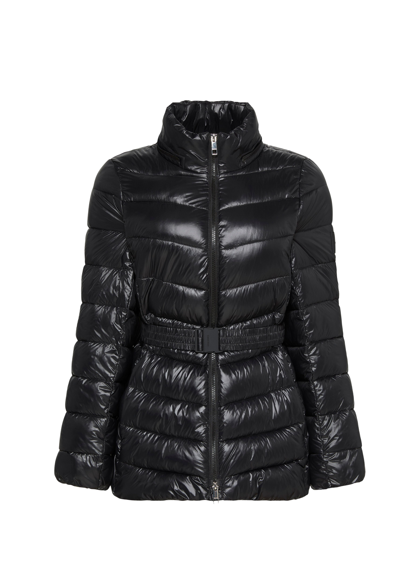 Doudoune ceinturée à capuche amovible CALVIN KLEIN Noir