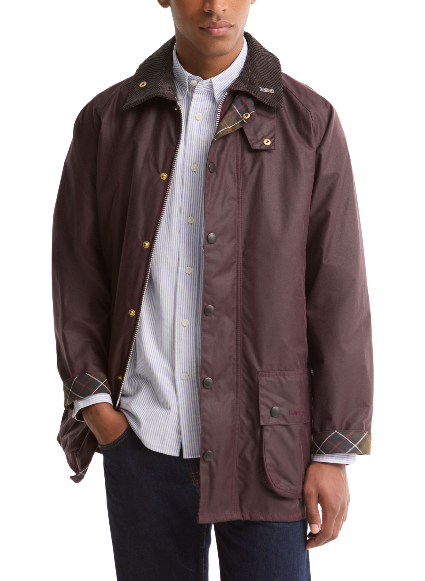 Wachsjacke Icons Beaufort aus Baumwolle BARBOUR Rot