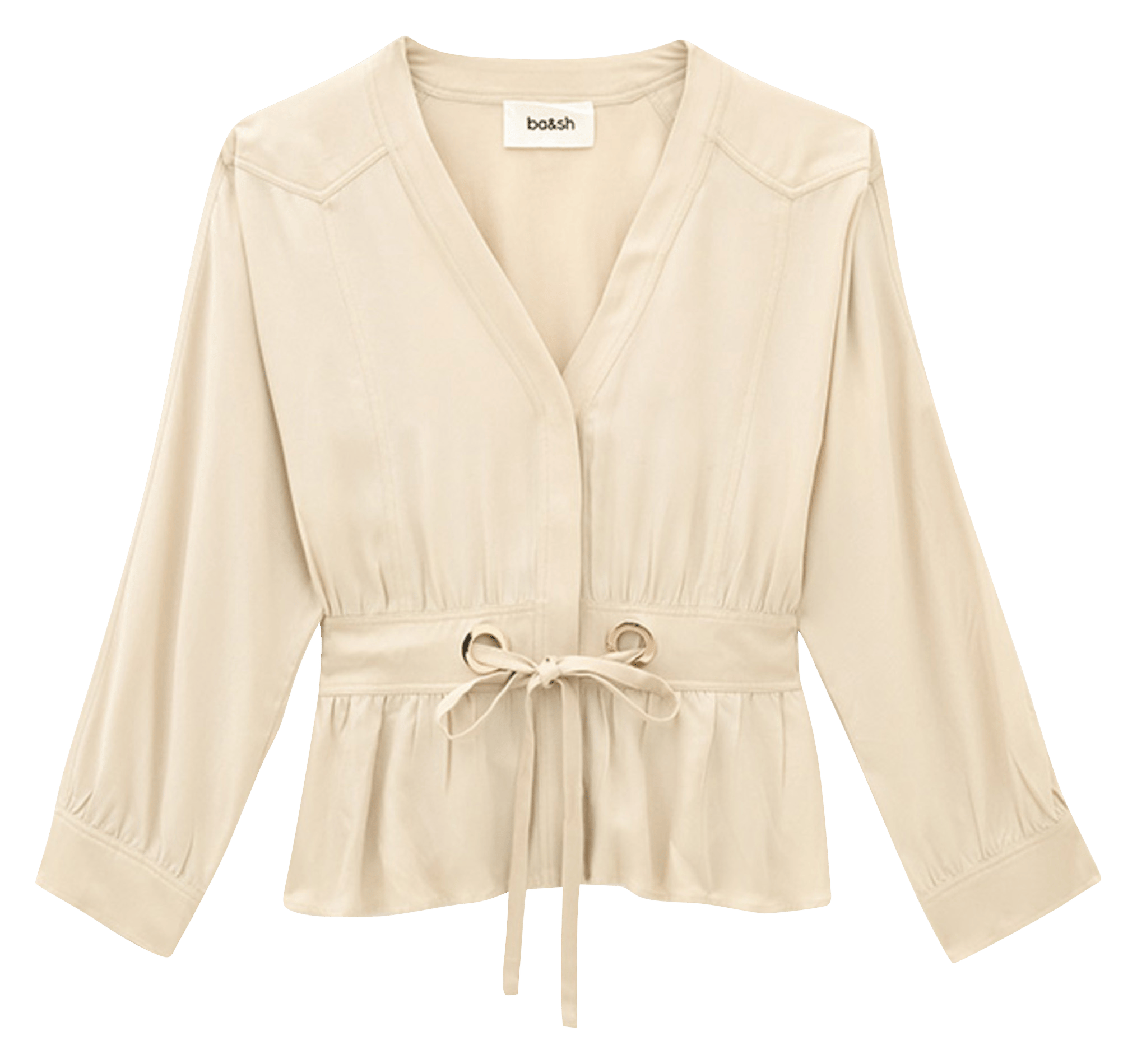 Vest met lange mouwen en strikken Precila BA&SH Beige