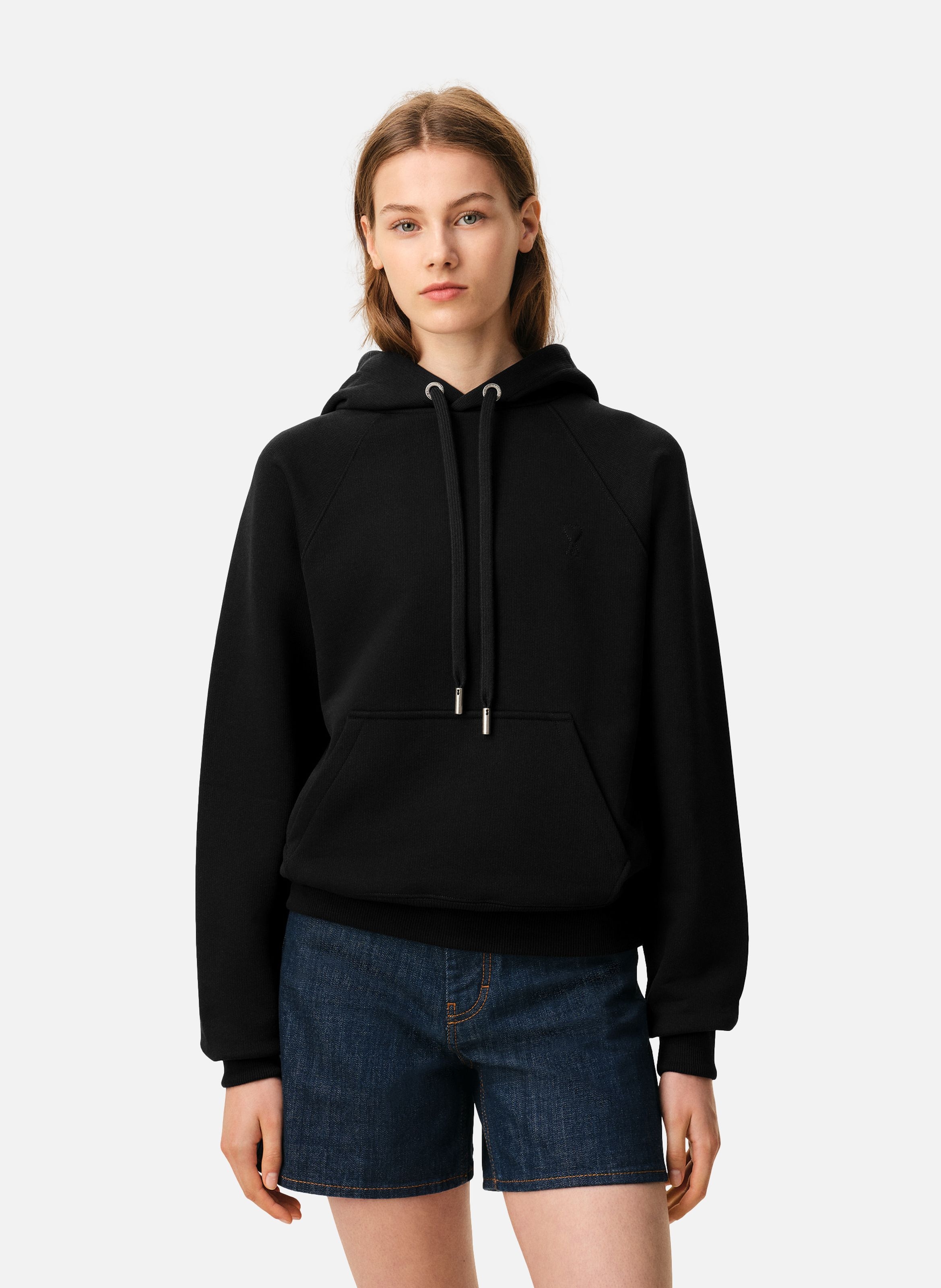Hoodie ami de coeur en coton unisexe AMI PARIS Noir