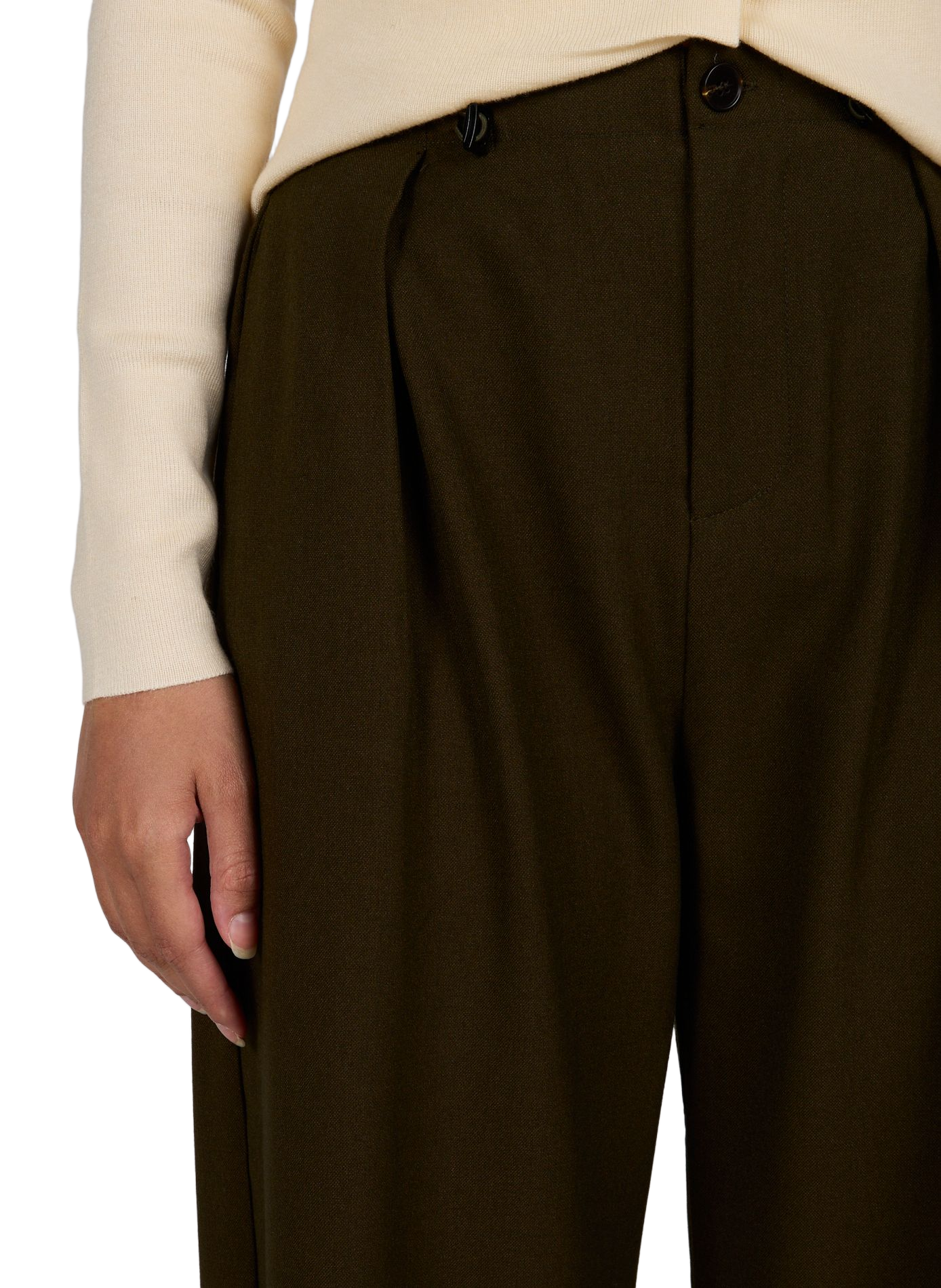 Weites Hosenbein Jio hohe Taille SUNCOO Khaki