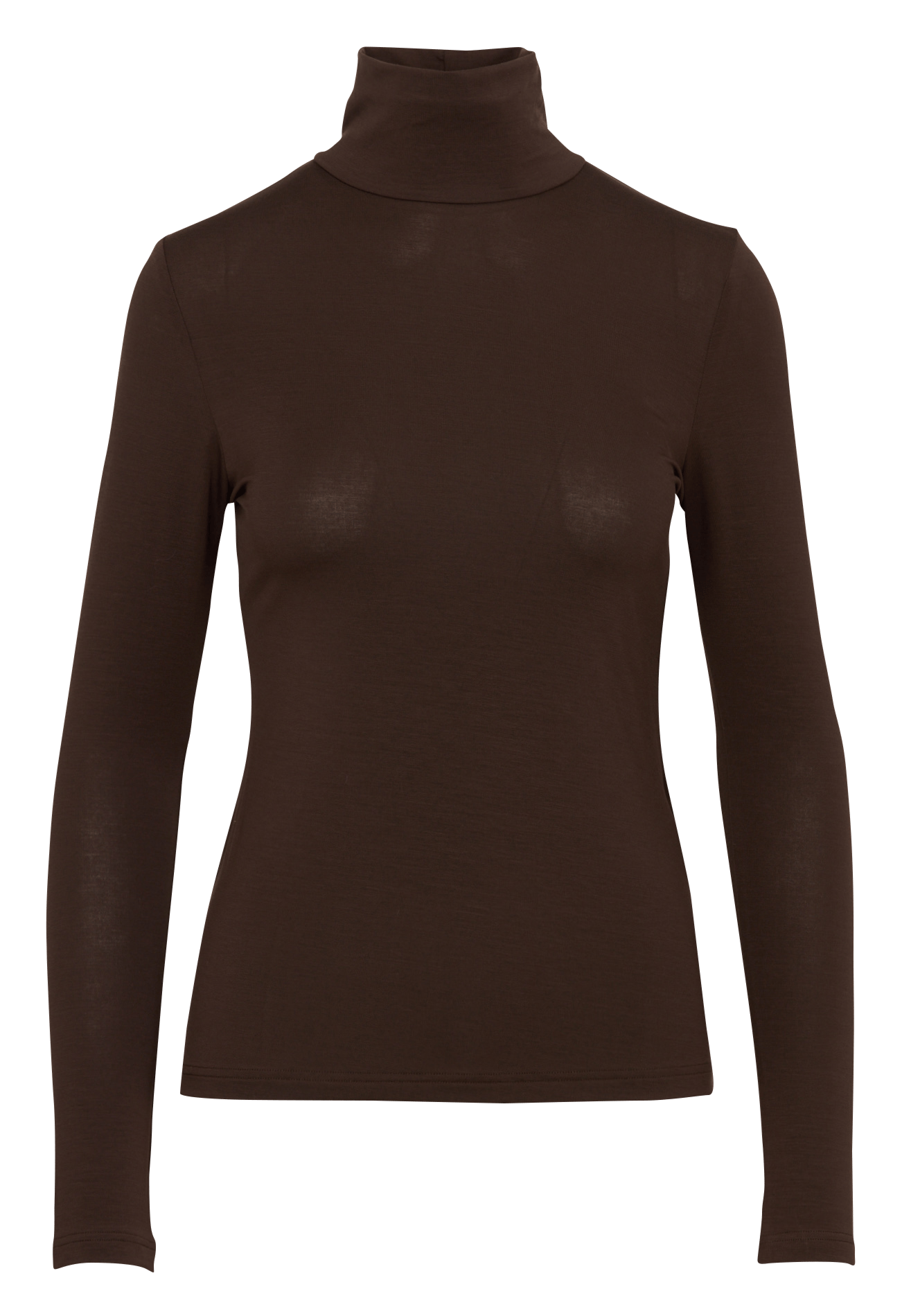 Tee-shirt col roulé moulant MAJE Marron