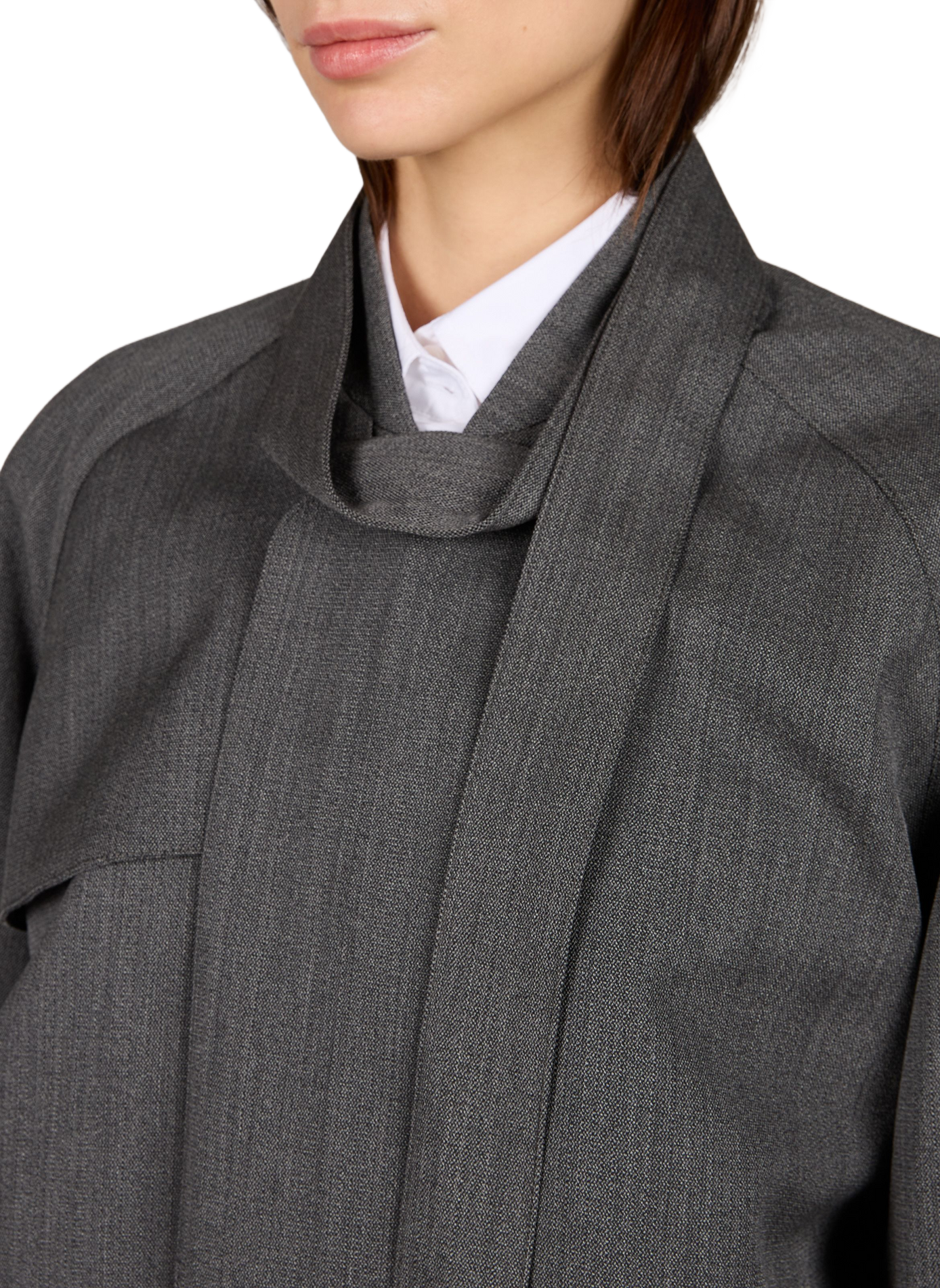 Veste écharpe intégrée en laine  VICTORIA BECKHAM Gris