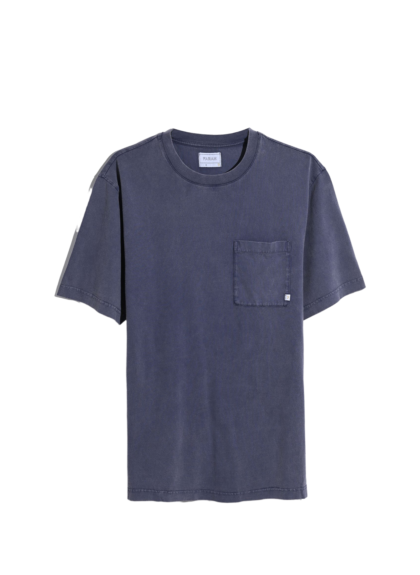 T-shirt droit à logo brodé en coton FARAH Blauw