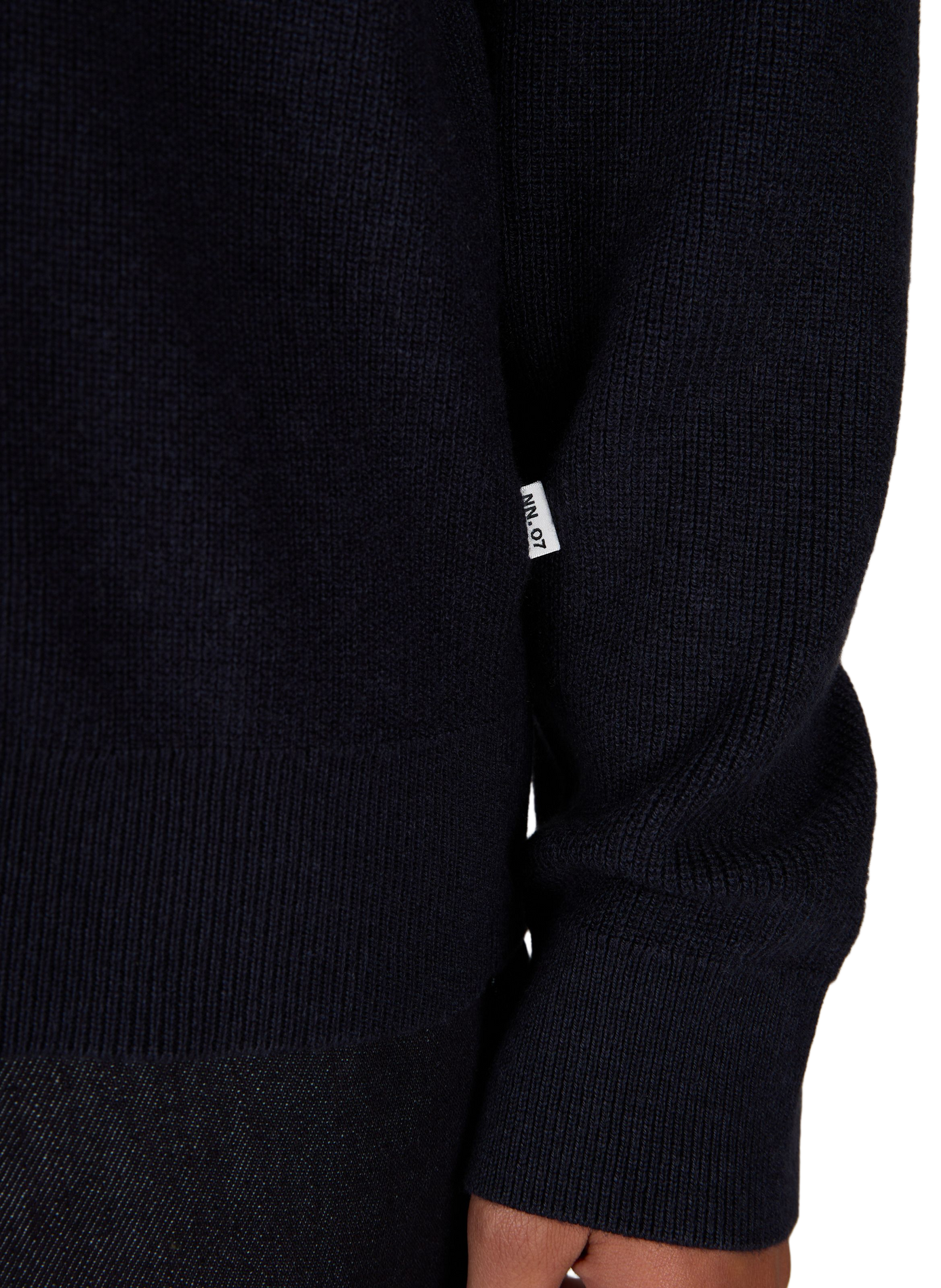 Trui met effen polokraag NN.07 Blauw